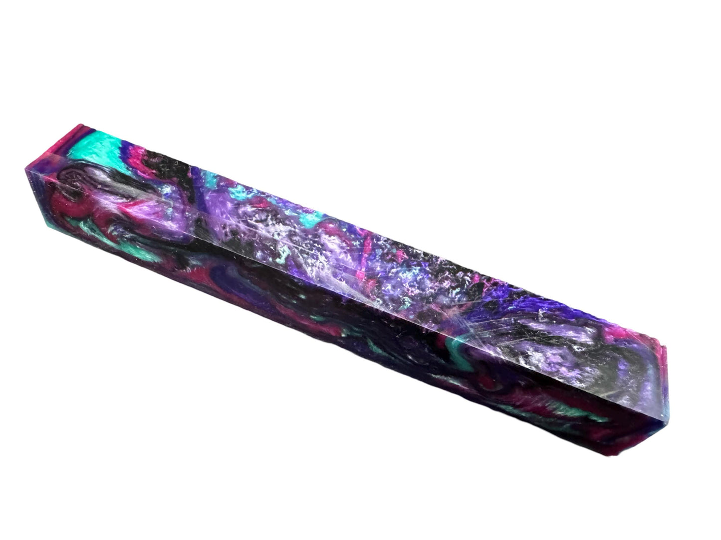 Pen Turning Blank, Alumilite Resin, Dark Maleficent Colors