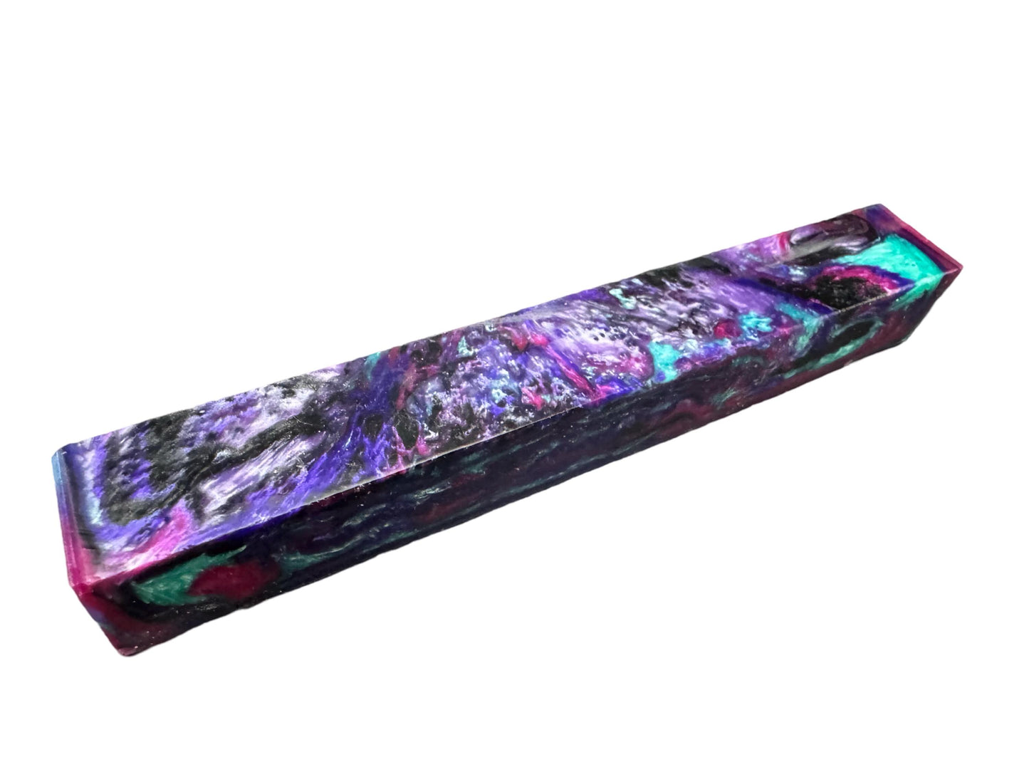 Pen Turning Blank, Alumilite Resin, Dark Maleficent Colors