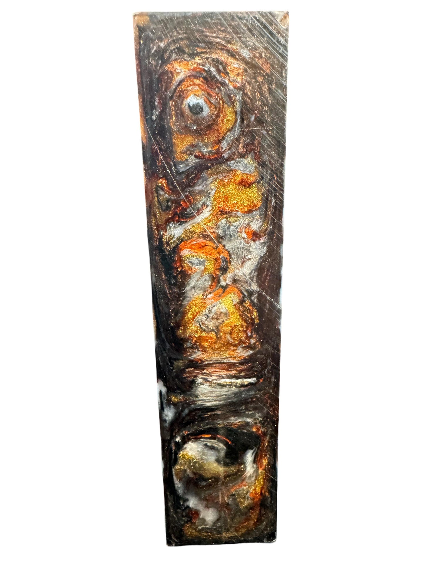 Handle Turning Blank, Alumilite Resin, 1.5x1.5x6, Twisted Metal