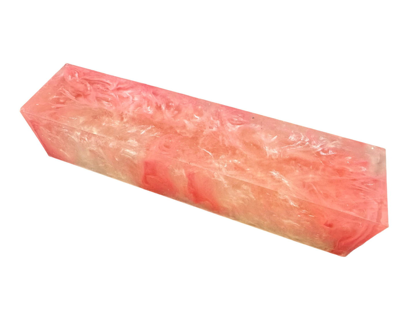 TRANSPARENT Handle Turning Blank, Alumilite Resin, 1.5x1.5x6, Pink Mist