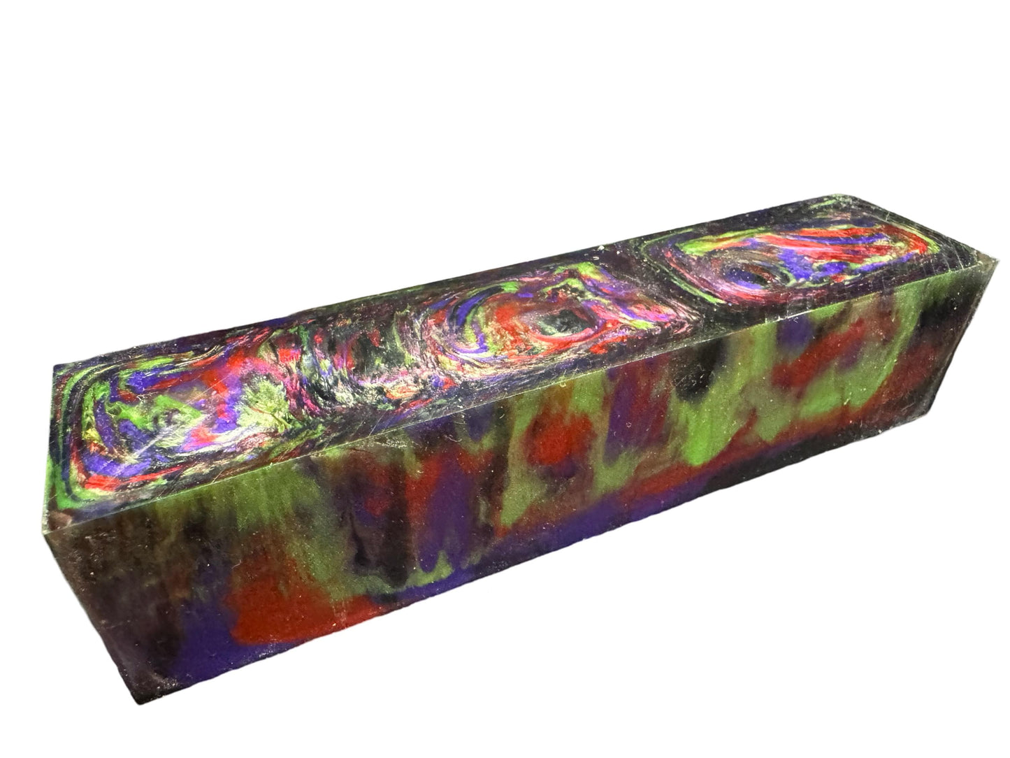 Handle Turning Blank, Alumilite Resin, 1.5x1.5x6, Comic Book Villian