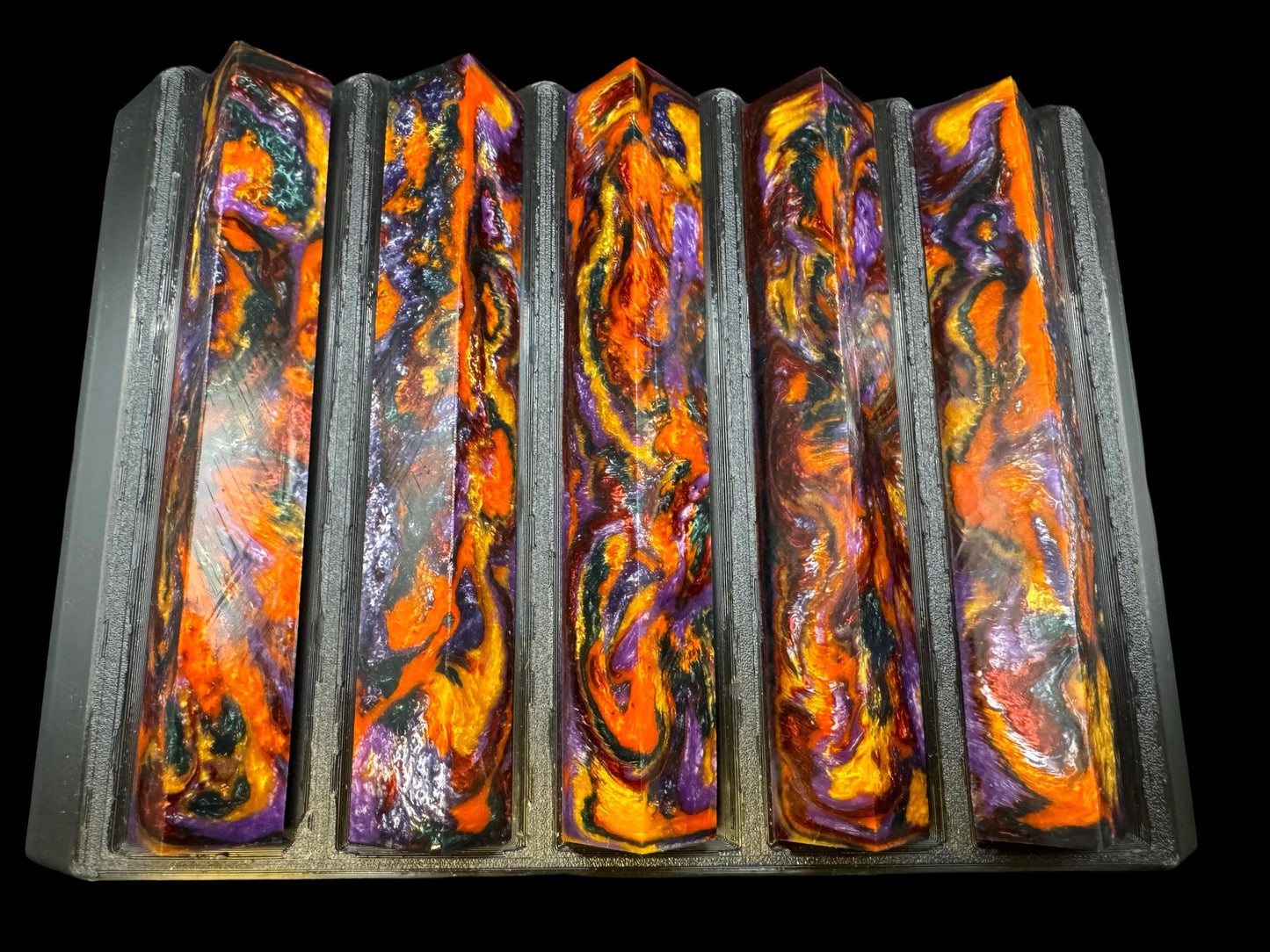 Pen Turning Blank, Alumilite Resin, Fall Garden