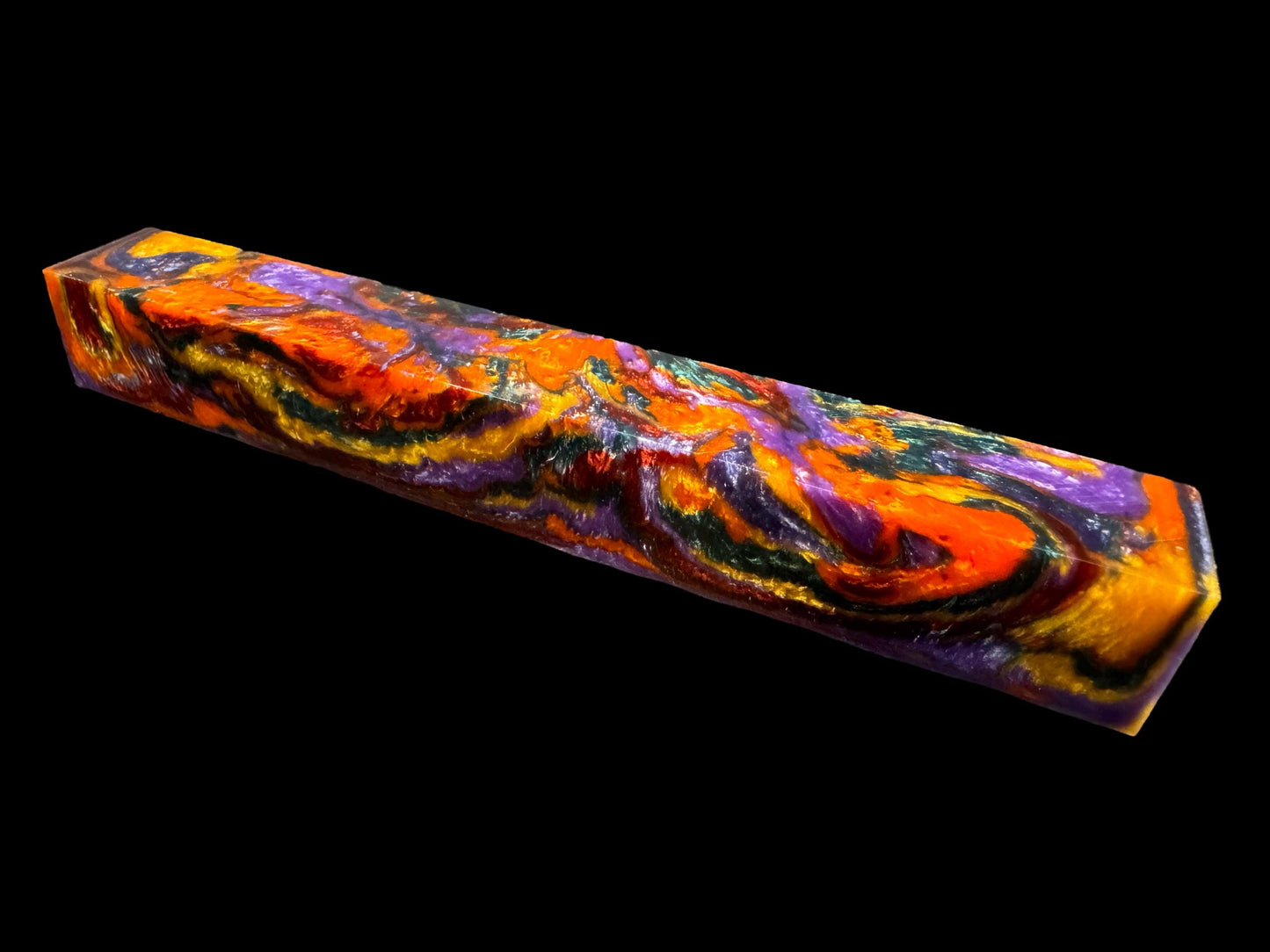 Pen Turning Blank, Alumilite Resin, Fall Garden