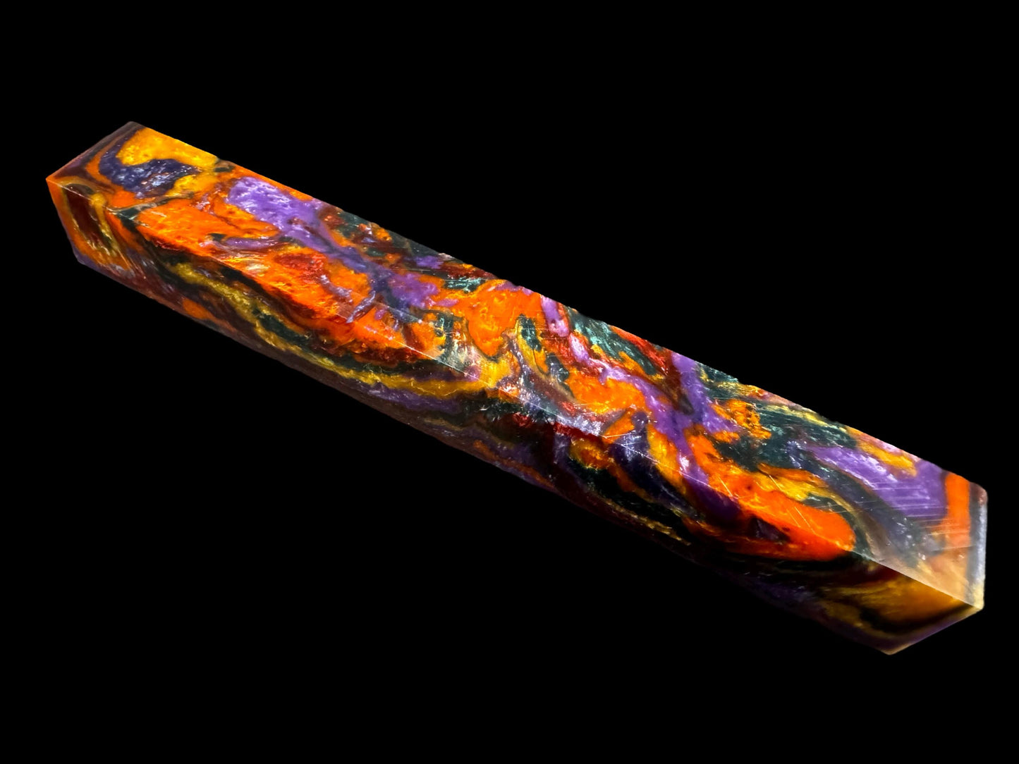 Pen Turning Blank, Alumilite Resin, Fall Garden