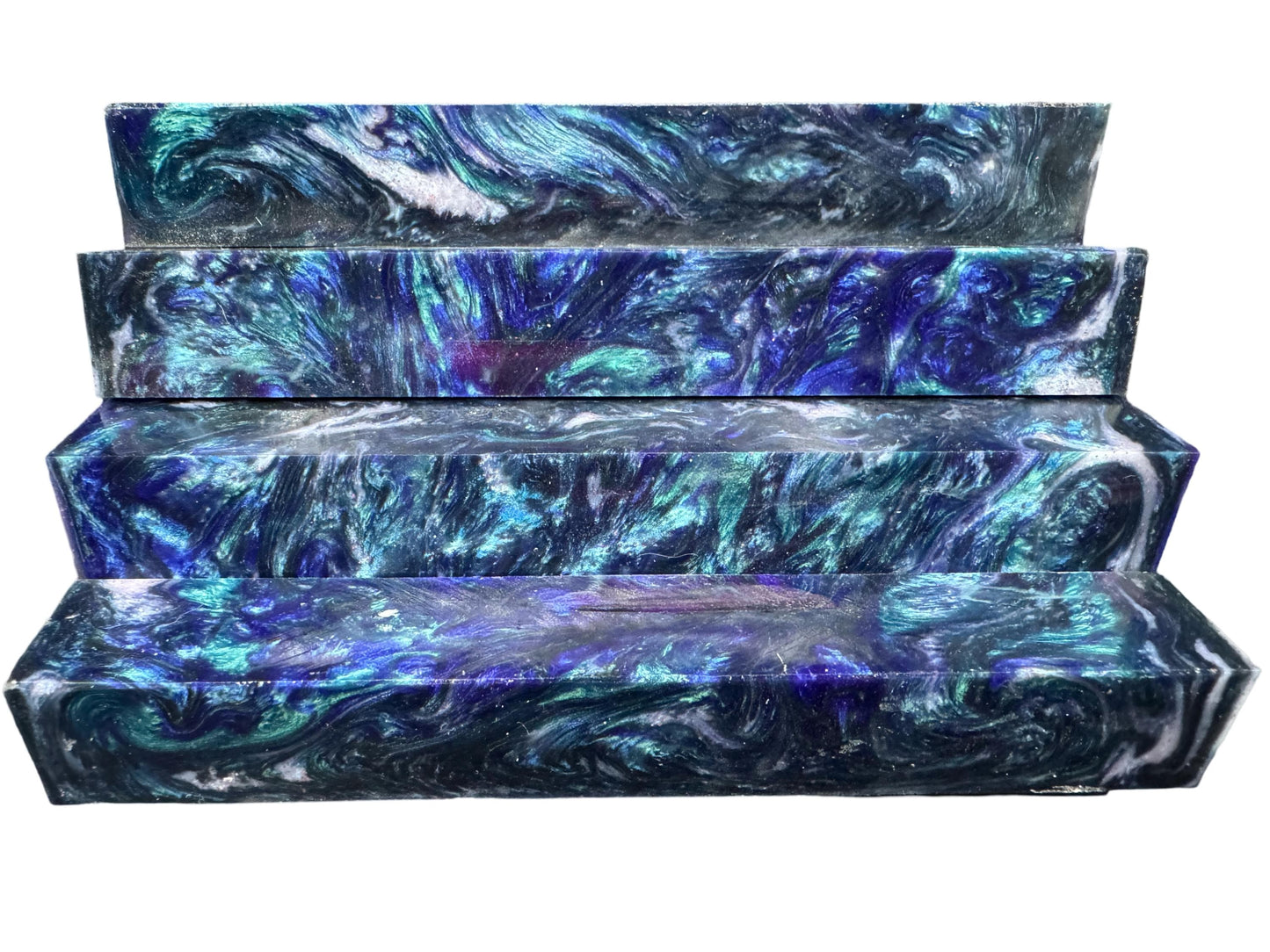 Pen Turning Blank, Alumilite Resin, Dark Peacock