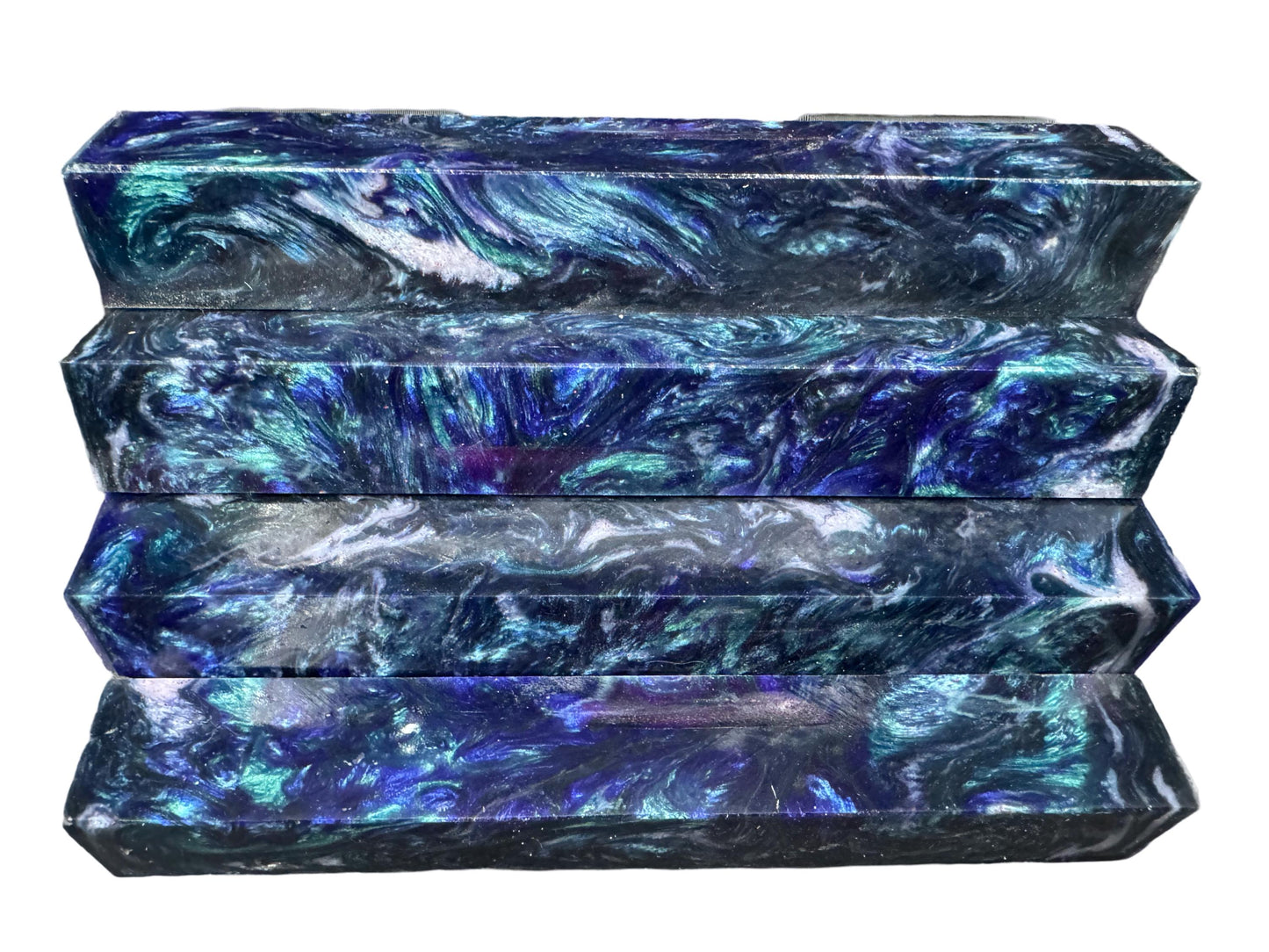 Pen Turning Blank, Alumilite Resin, Dark Peacock