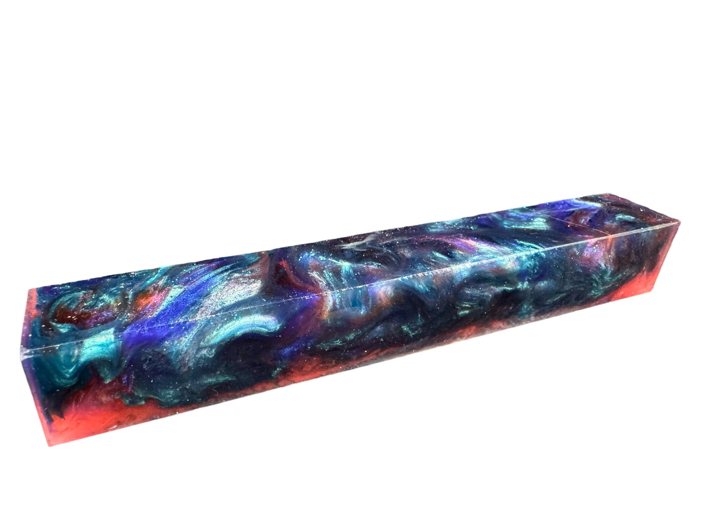 TRANSPARENT Pen Turning Blank, Alumilite Resin, Glow in the Dark, Dark Mermaid