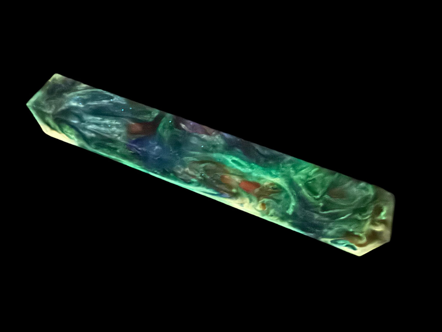 TRANSPARENT Pen Turning Blank, Alumilite Resin, Glow in the Dark, Dark Mermaid