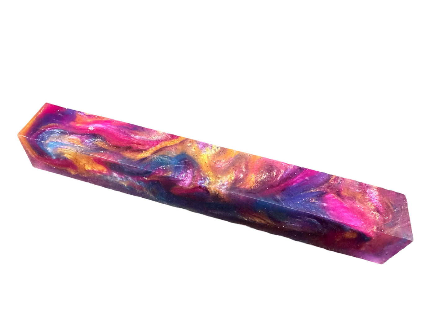TRANSPARENT Pen Turning Blank, Alumilite Resin, Glow in the Dark, Collapsing Star