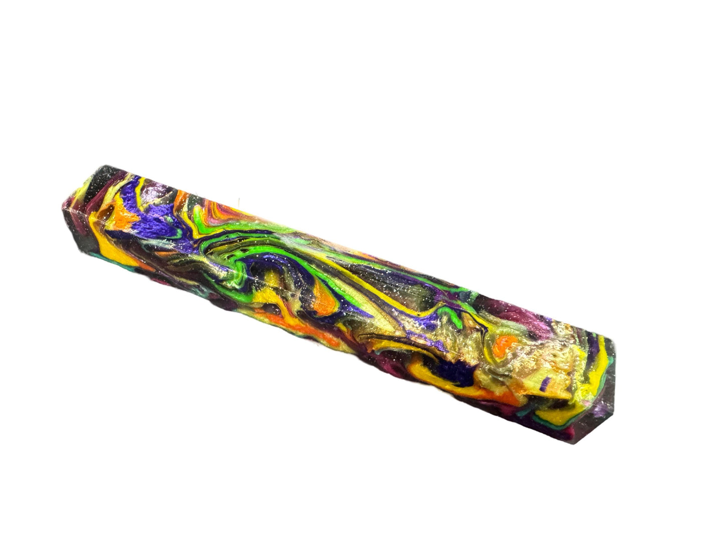 TRANSPARENT Pen Turning Blank, Alumilite Resin, Transparent Psychedelic