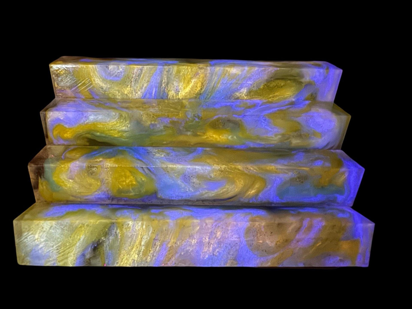 TRANSPARENT Pen Turning Blank, Alumilite Resin, Glow in the Dark, Lemoncello