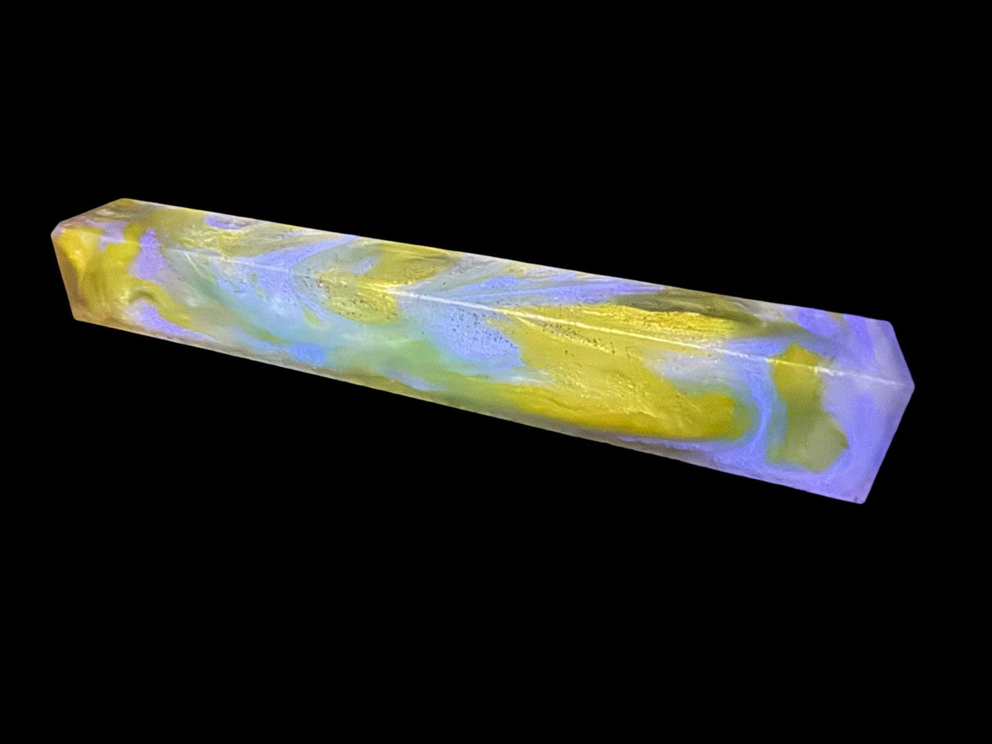 TRANSPARENT Pen Turning Blank, Alumilite Resin, Glow in the Dark, Lemoncello