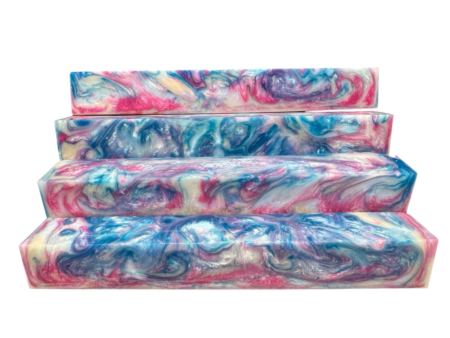 Pen Turning Blank, Alumilite Resin, Cotton Candy