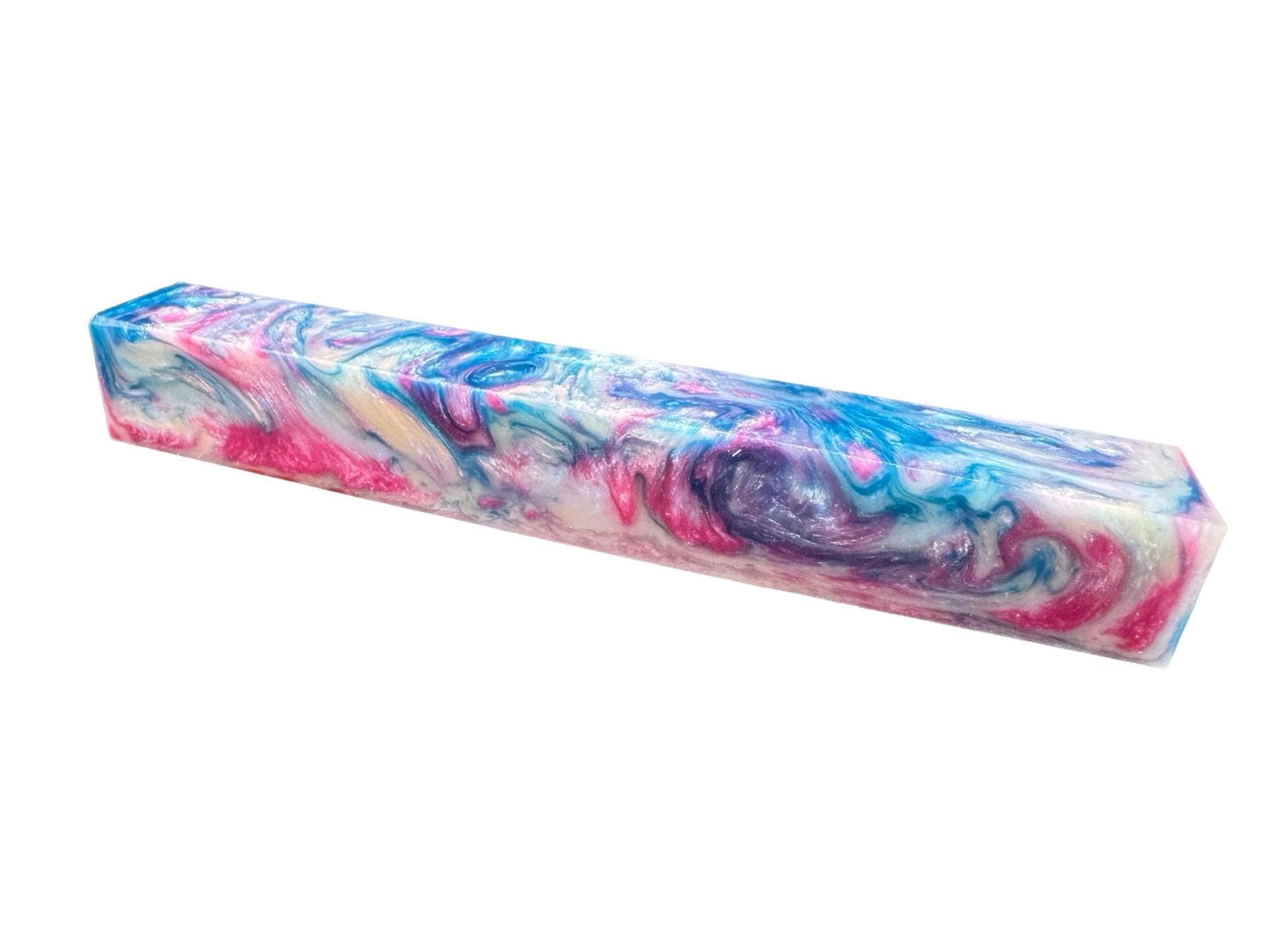 Pen Turning Blank, Alumilite Resin, Cotton Candy