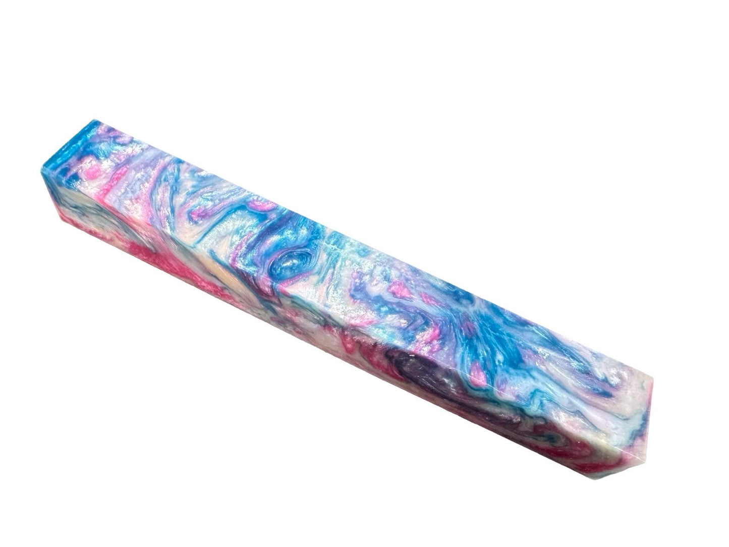Pen Turning Blank, Alumilite Resin, Cotton Candy