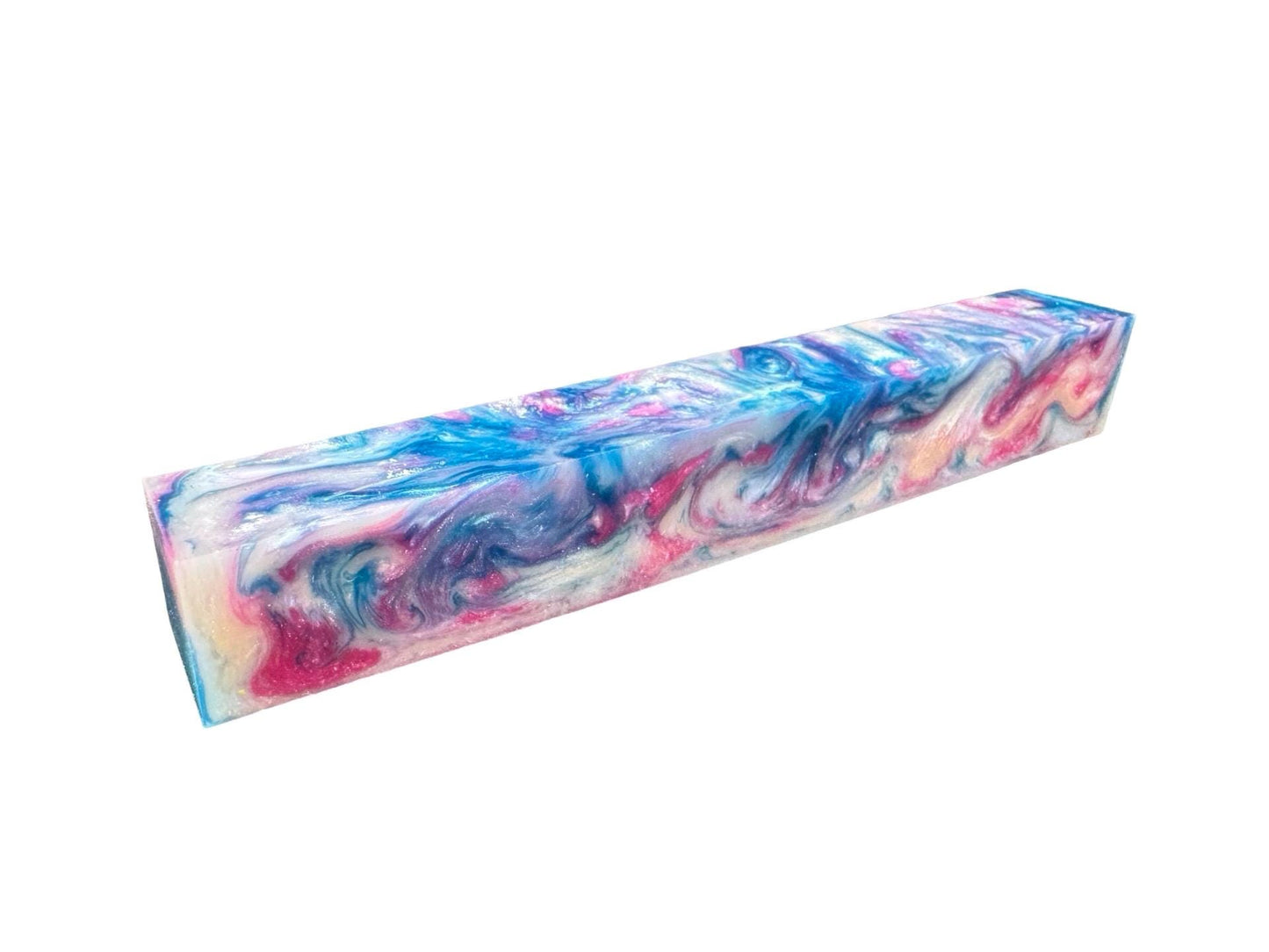 Pen Turning Blank, Alumilite Resin, Cotton Candy