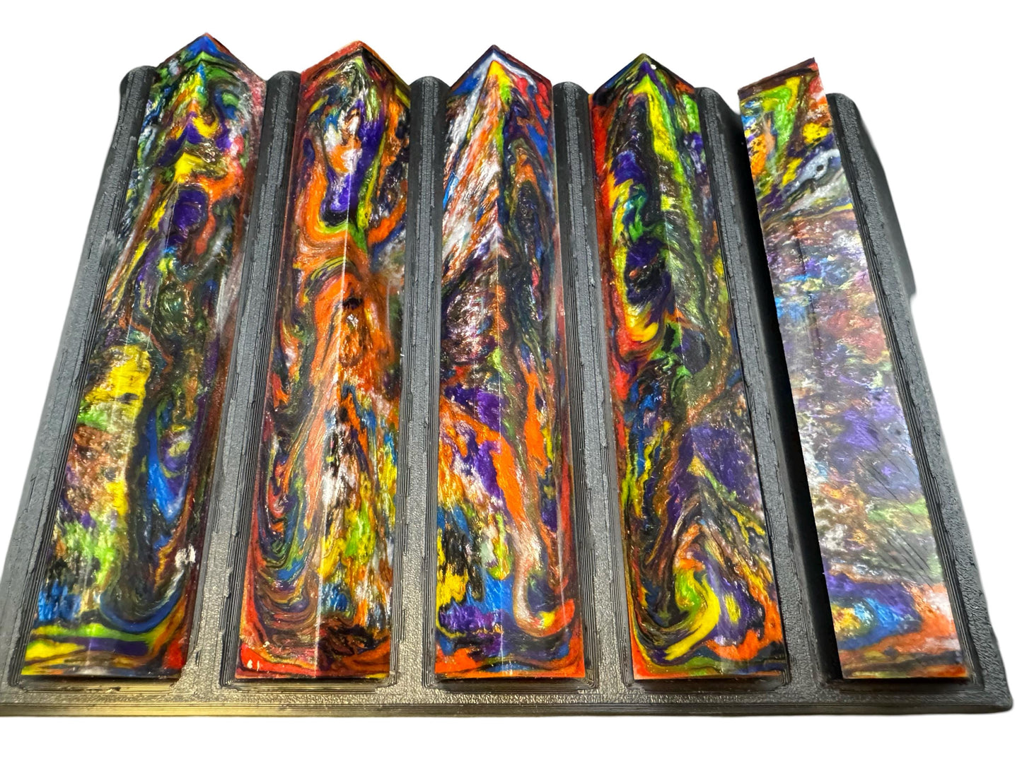 Pen Turning Blank, Alumilite Resin, Dark Rainbow