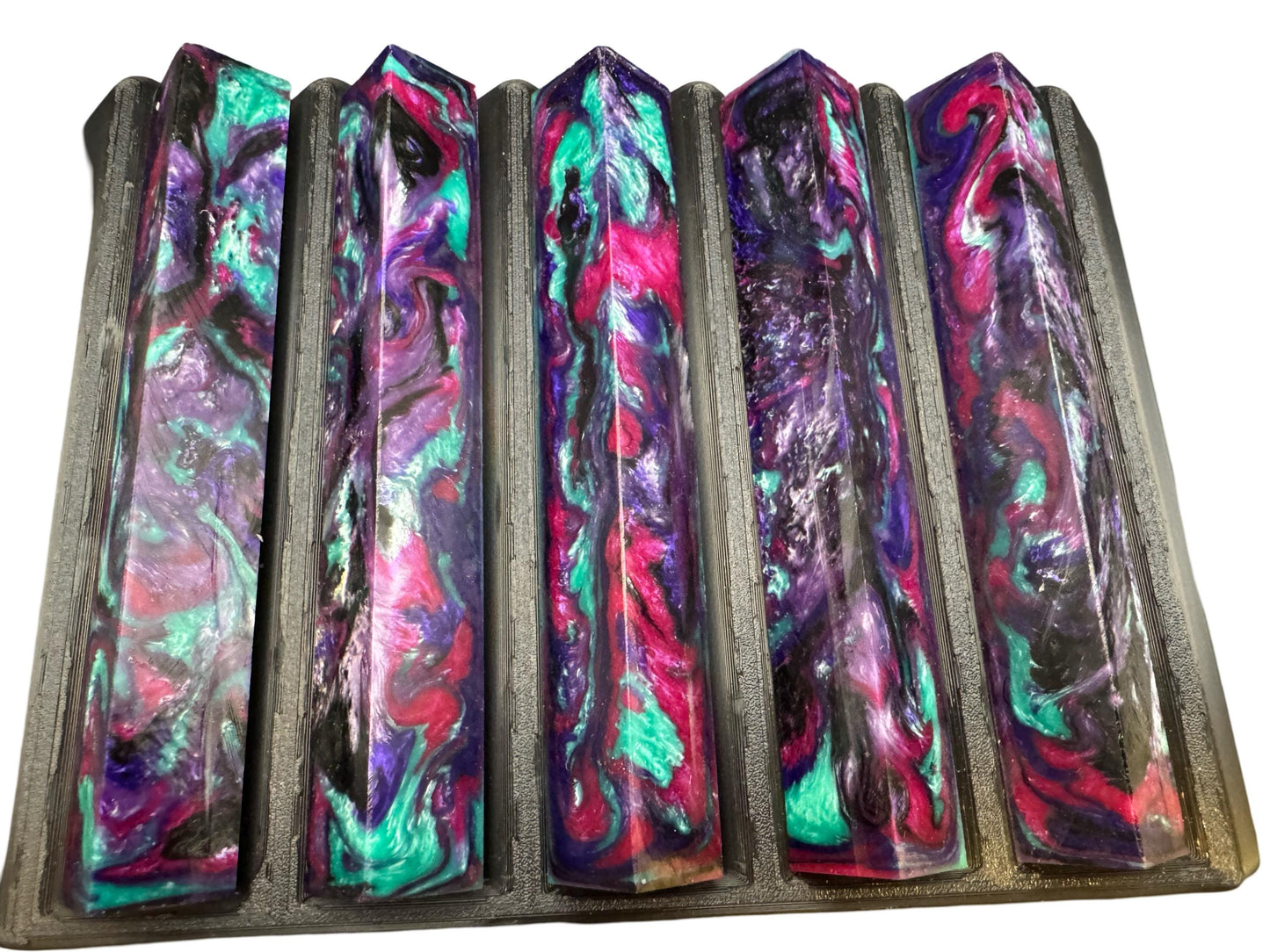 Pen Turning Blank, Alumilite Resin, Dark Maleficent Colors
