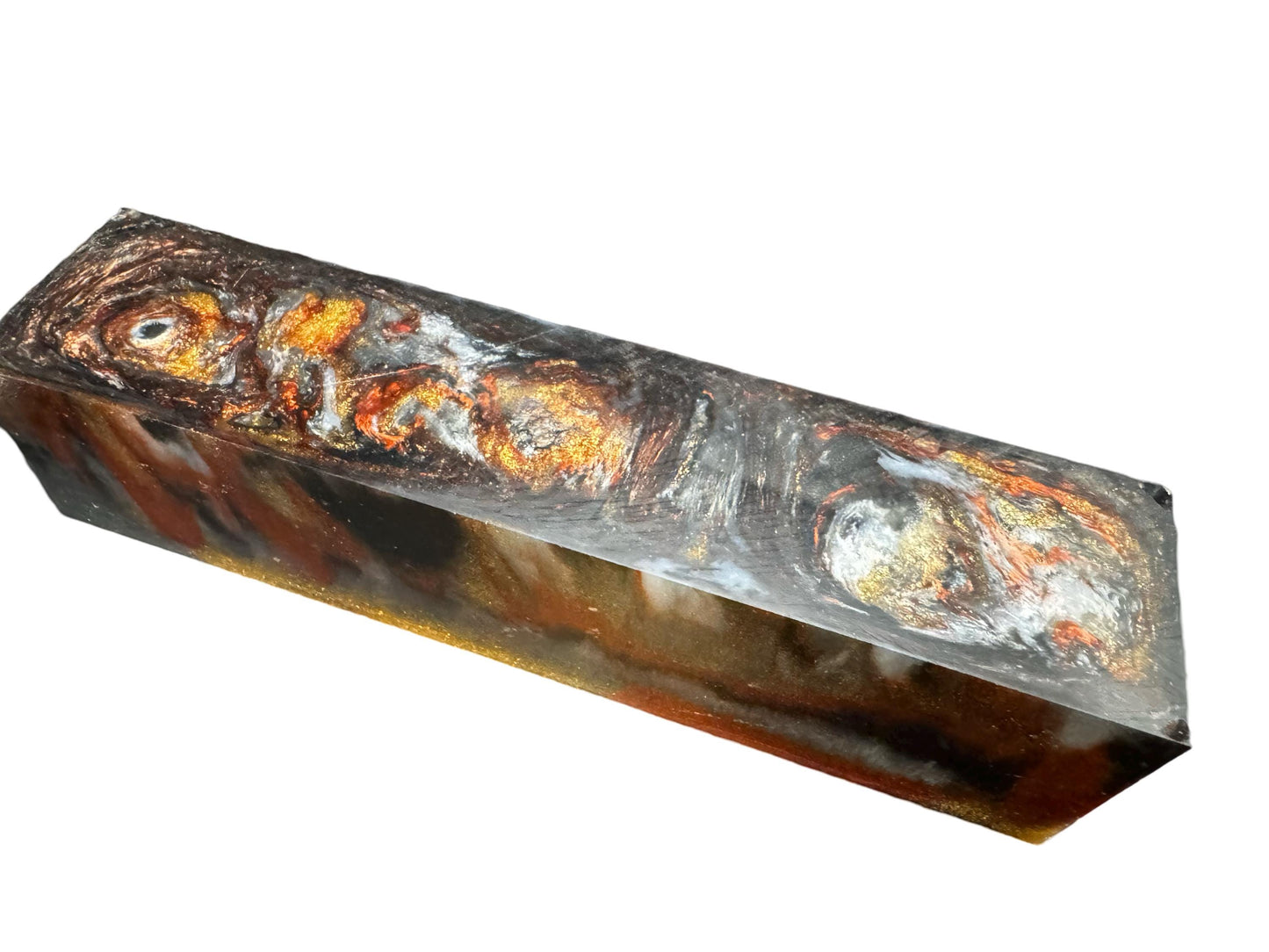 Handle Turning Blank, Alumilite Resin, 1.5x1.5x6, Twisted Metal