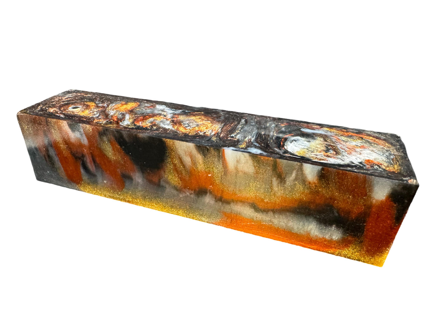 Handle Turning Blank, Alumilite Resin, 1.5x1.5x6, Twisted Metal