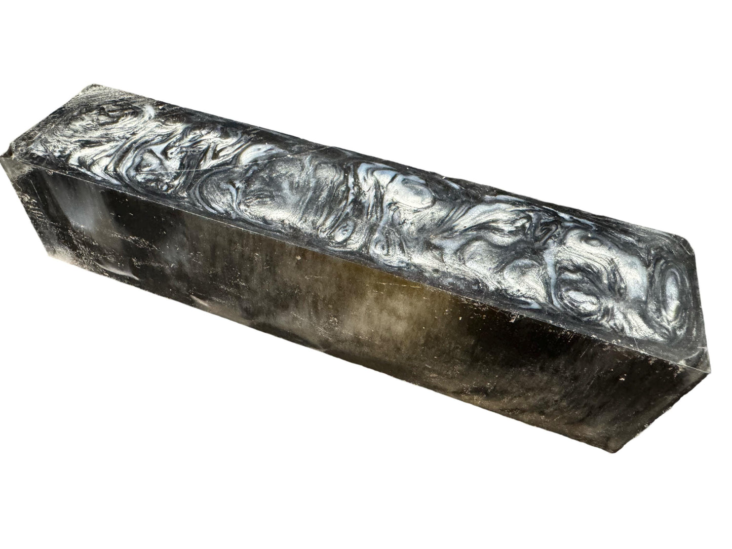 Handle Turning Blank, Alumilite Resin, 1.5x1.5x6, Damascus