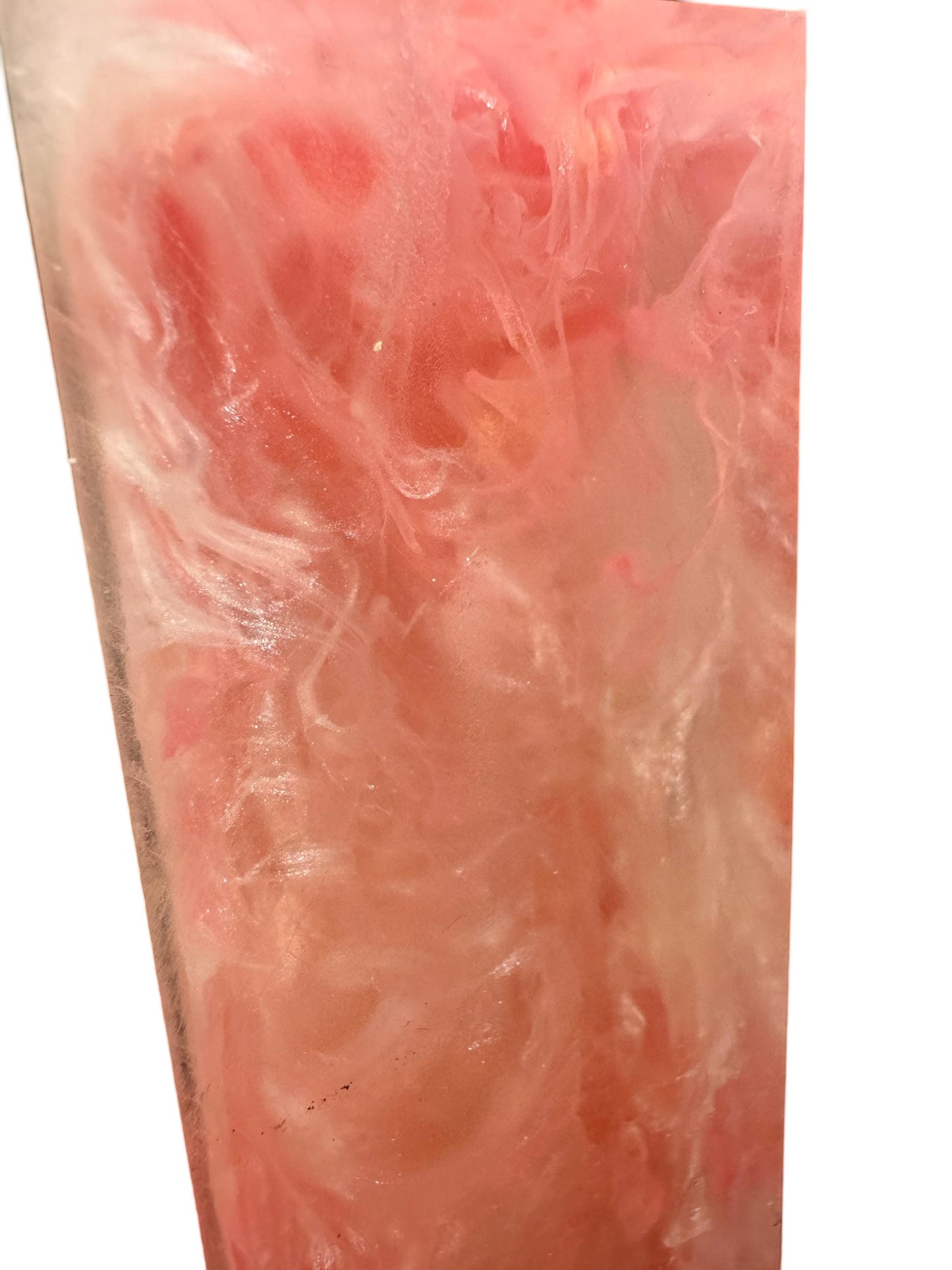 TRANSPARENT Handle Turning Blank, Alumilite Resin, 1.5x1.5x6, Pink Mist