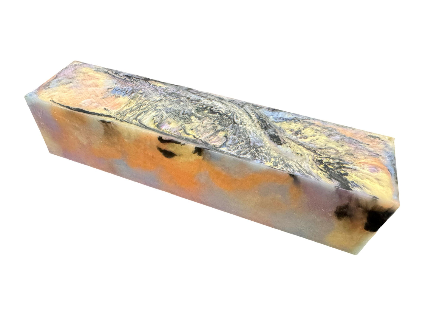 Handle Turning Blank, Alumilite Resin, 1.5x1.5x6, Abalone Shell Colors