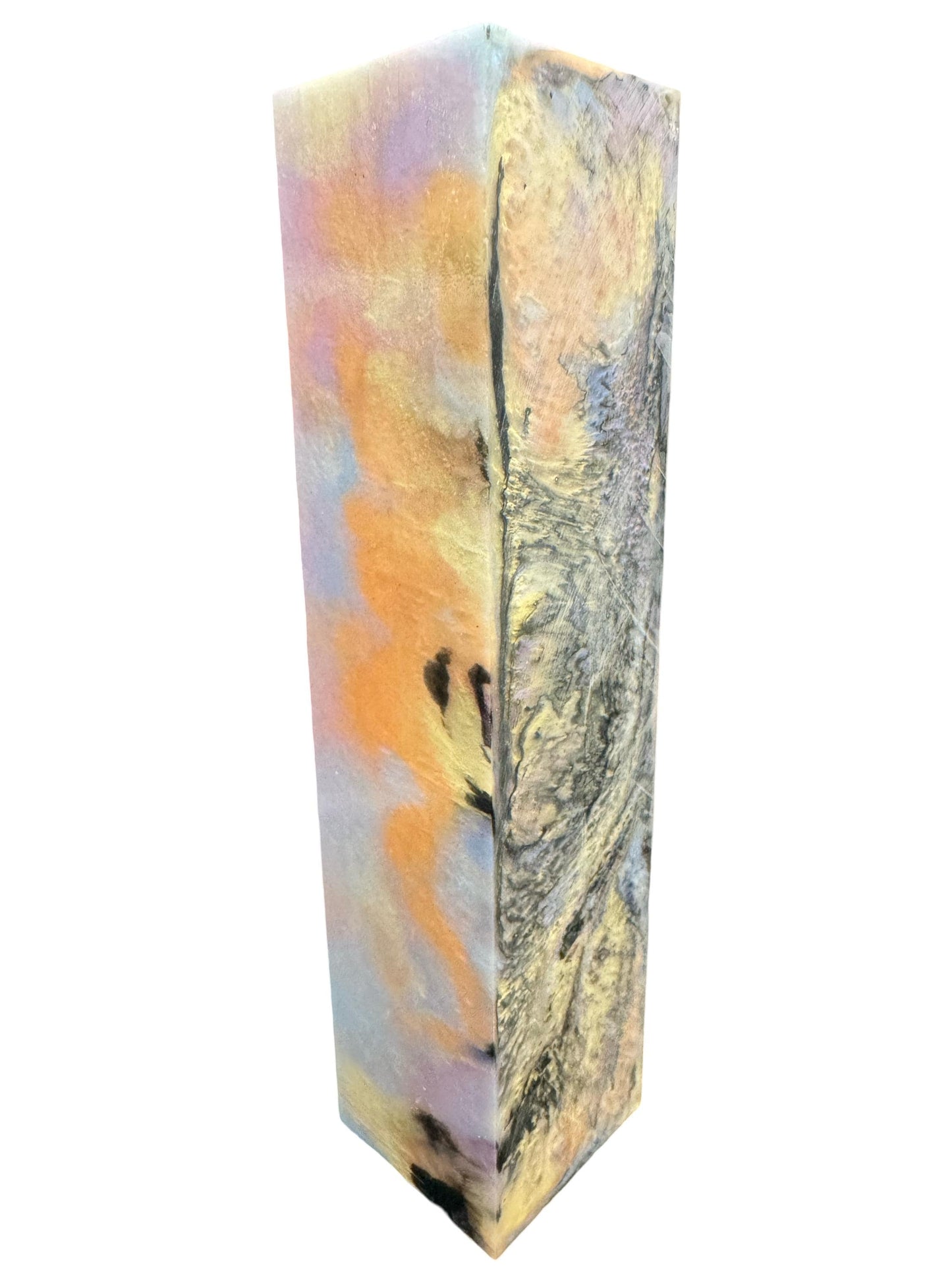 Handle Turning Blank, Alumilite Resin, 1.5x1.5x6, Abalone Shell Colors