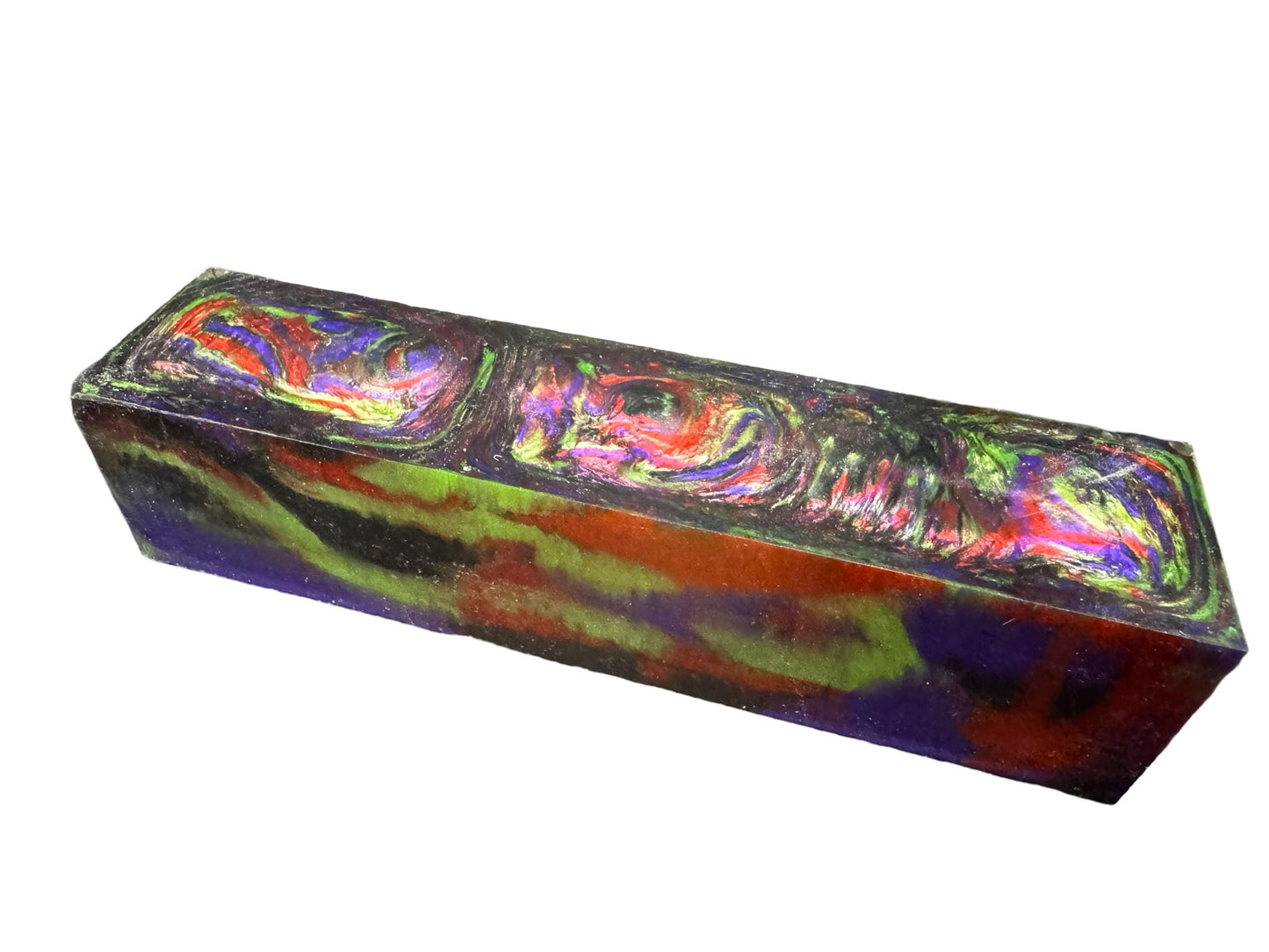 Handle Turning Blank, Alumilite Resin, 1.5x1.5x6, Comic Book Villian