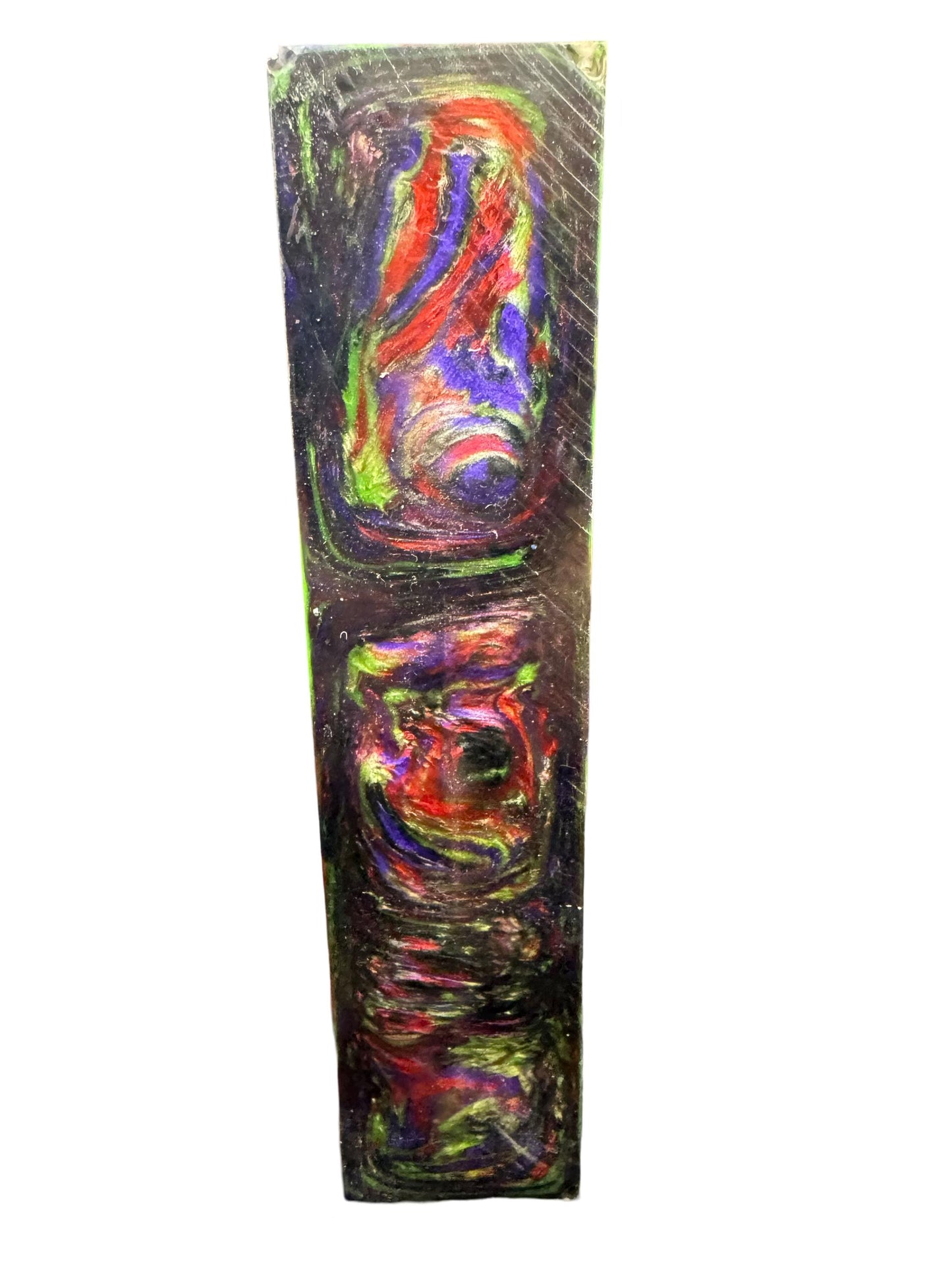 Handle Turning Blank, Alumilite Resin, 1.5x1.5x6, Comic Book Villian