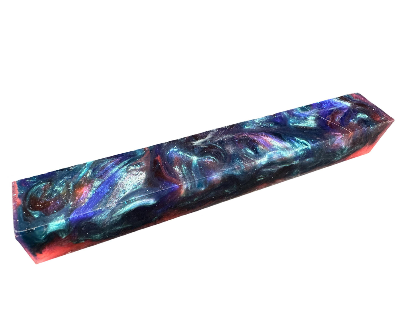 TRANSPARENT Pen Turning Blank, Alumilite Resin, Glow in the Dark, Dark Mermaid