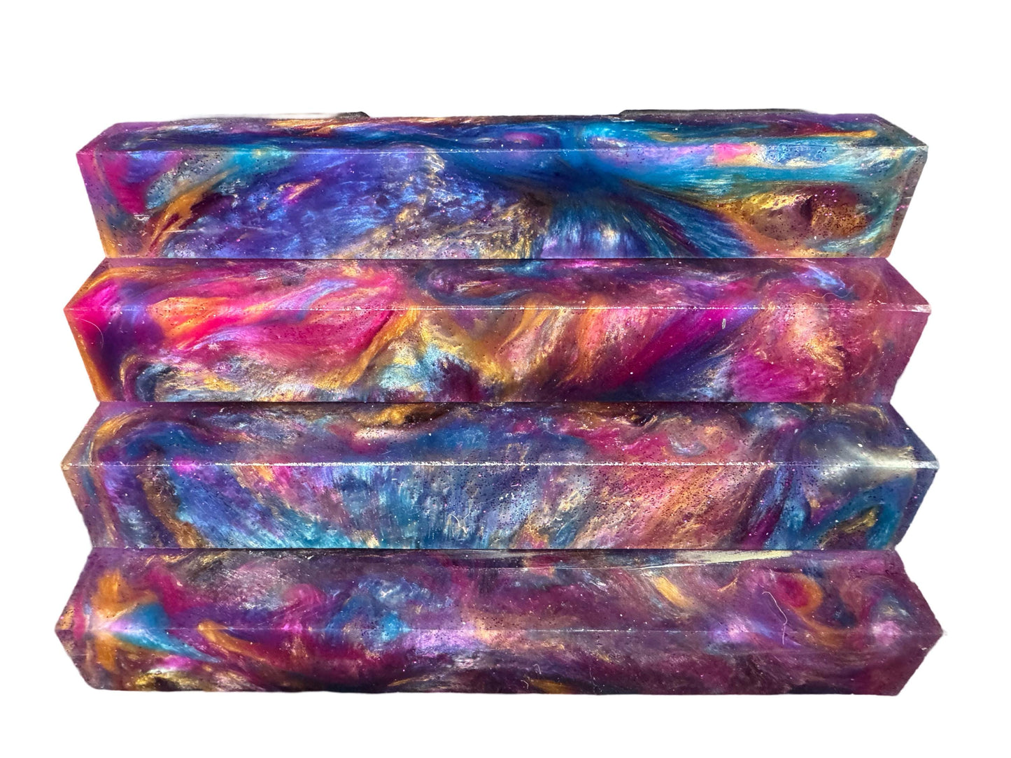 TRANSPARENT Pen Turning Blank, Alumilite Resin, Glow in the Dark, Collapsing Star