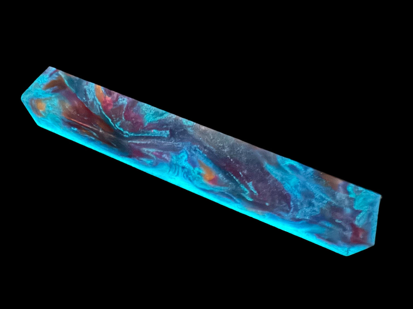 TRANSPARENT Pen Turning Blank, Alumilite Resin, Glow in the Dark, Collapsing Star