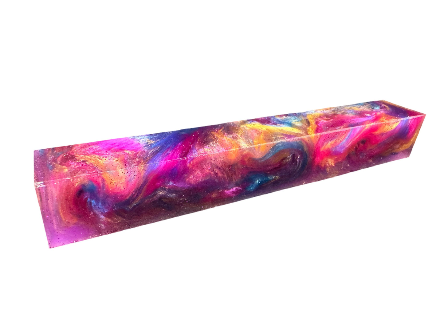 TRANSPARENT Pen Turning Blank, Alumilite Resin, Glow in the Dark, Collapsing Star