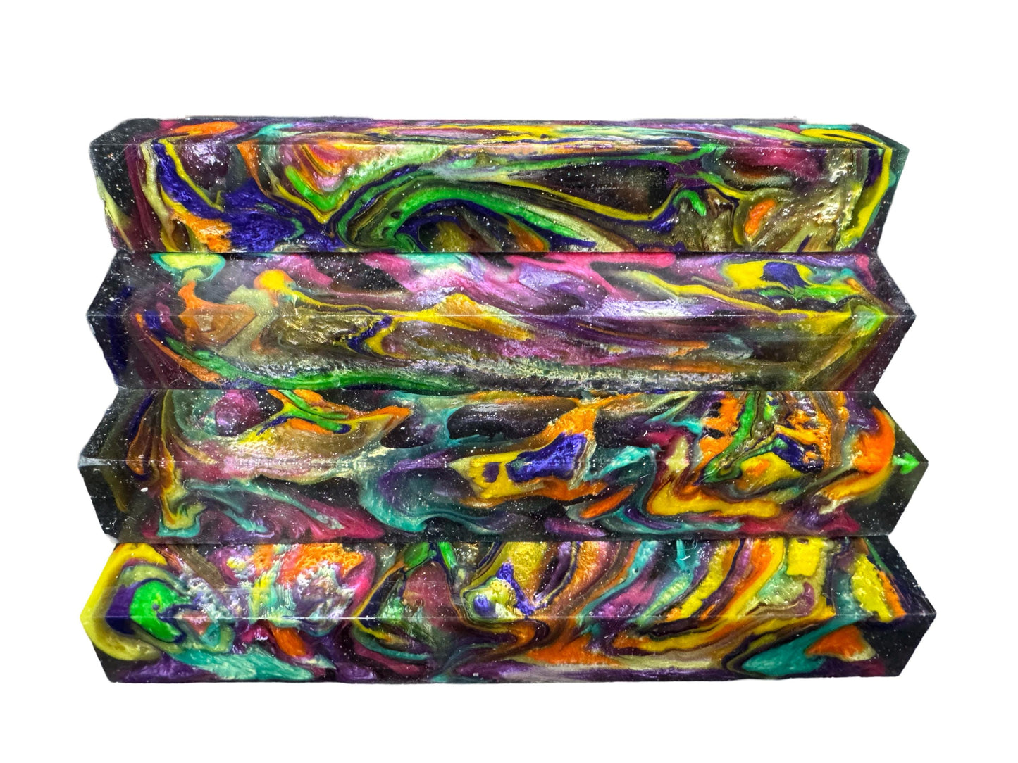 TRANSPARENT Pen Turning Blank, Alumilite Resin, Transparent Psychedelic