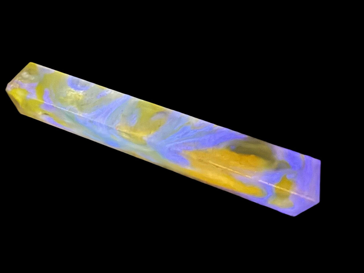 TRANSPARENT Pen Turning Blank, Alumilite Resin, Glow in the Dark, Lemoncello
