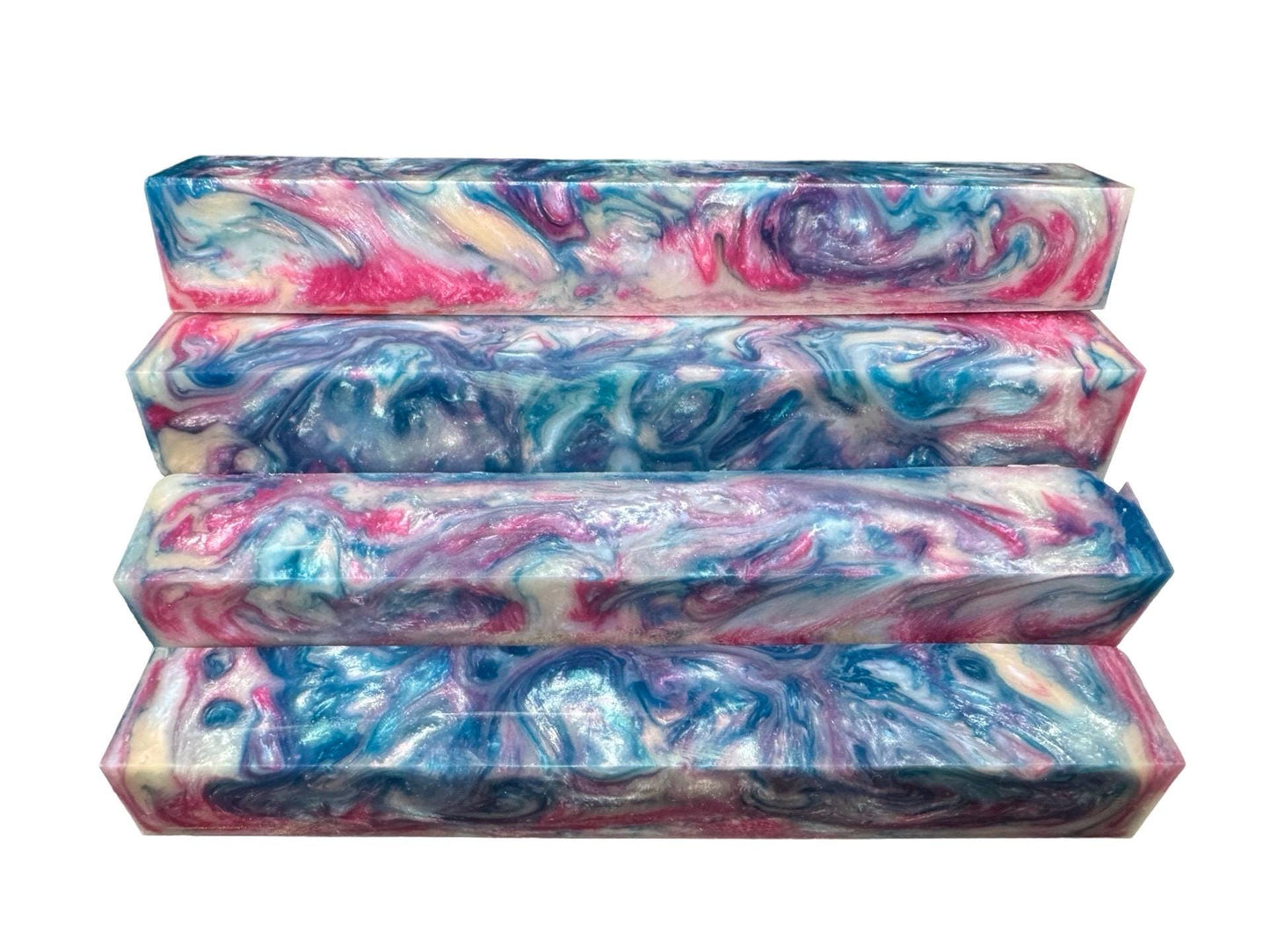 Pen Turning Blank, Alumilite Resin, Cotton Candy