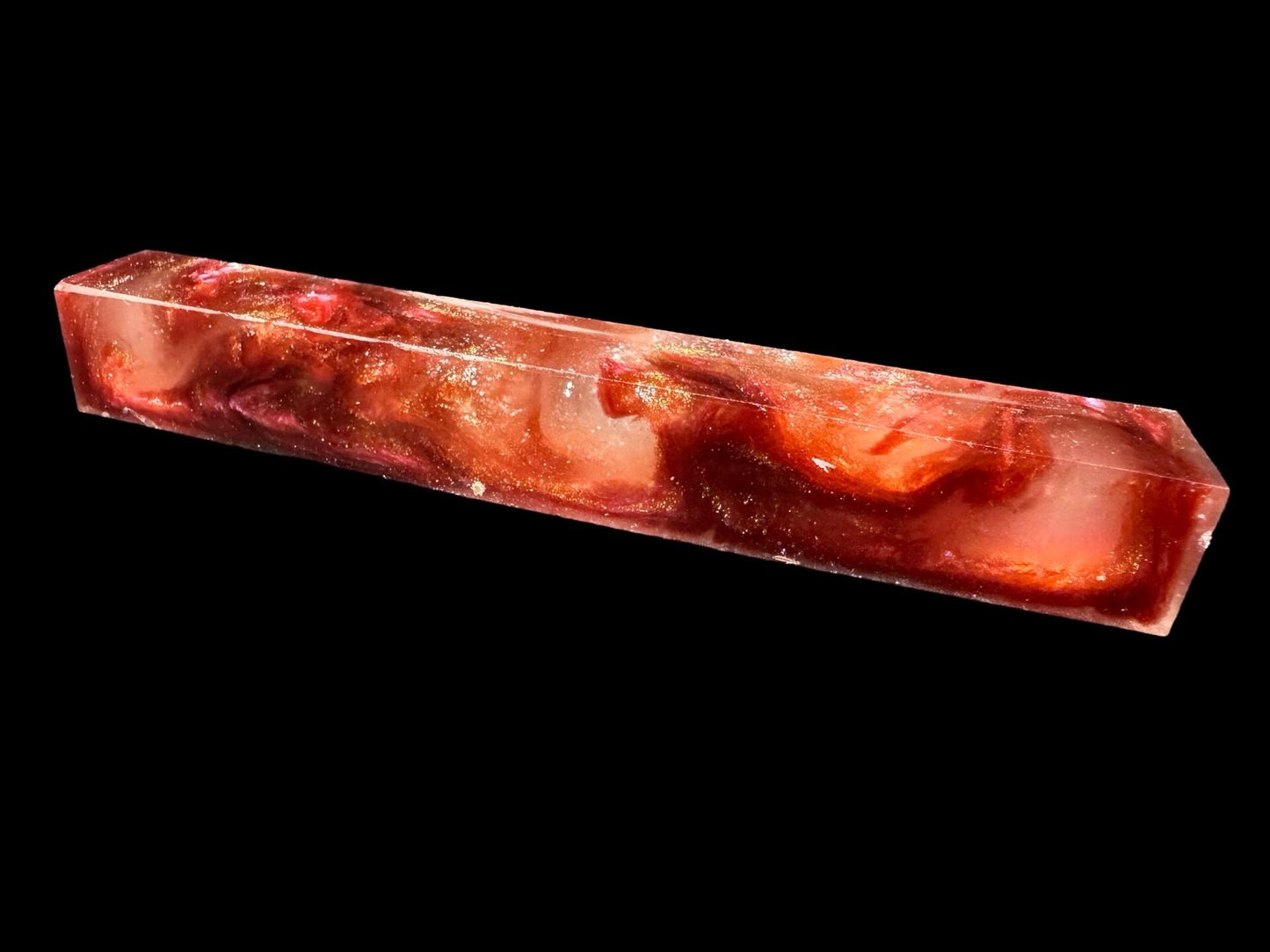 TRANSPARENT Pen Turning Blank, Alumilite Resin, Glow in the Dark, Dragons Blood