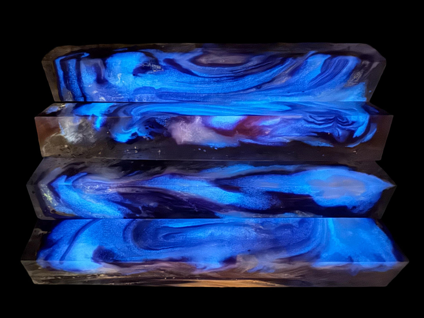 TRANSPARENT Pen Turning Blank, Alumilite Resin, Nebula