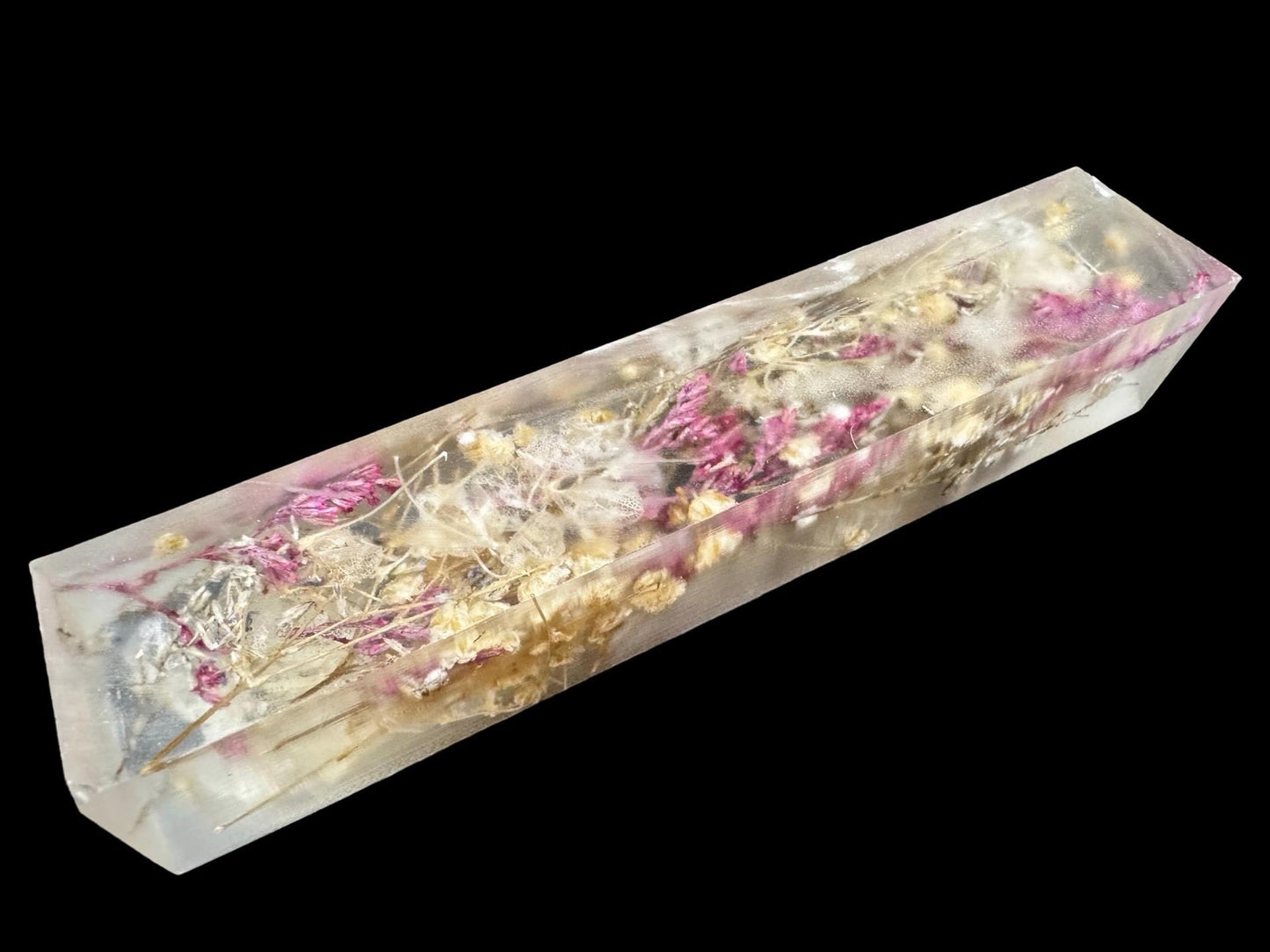 Dried Flowers Pen Turning Blank, Alumilite Resin, Oversized, Blank 107