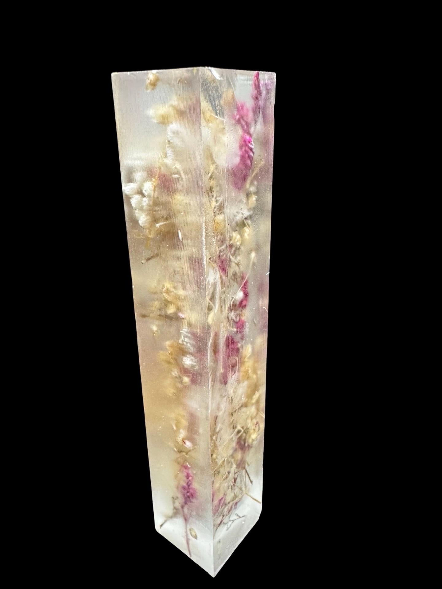 Dried Flowers Pen Turning Blank, Alumilite Resin, Oversized, Blank 107