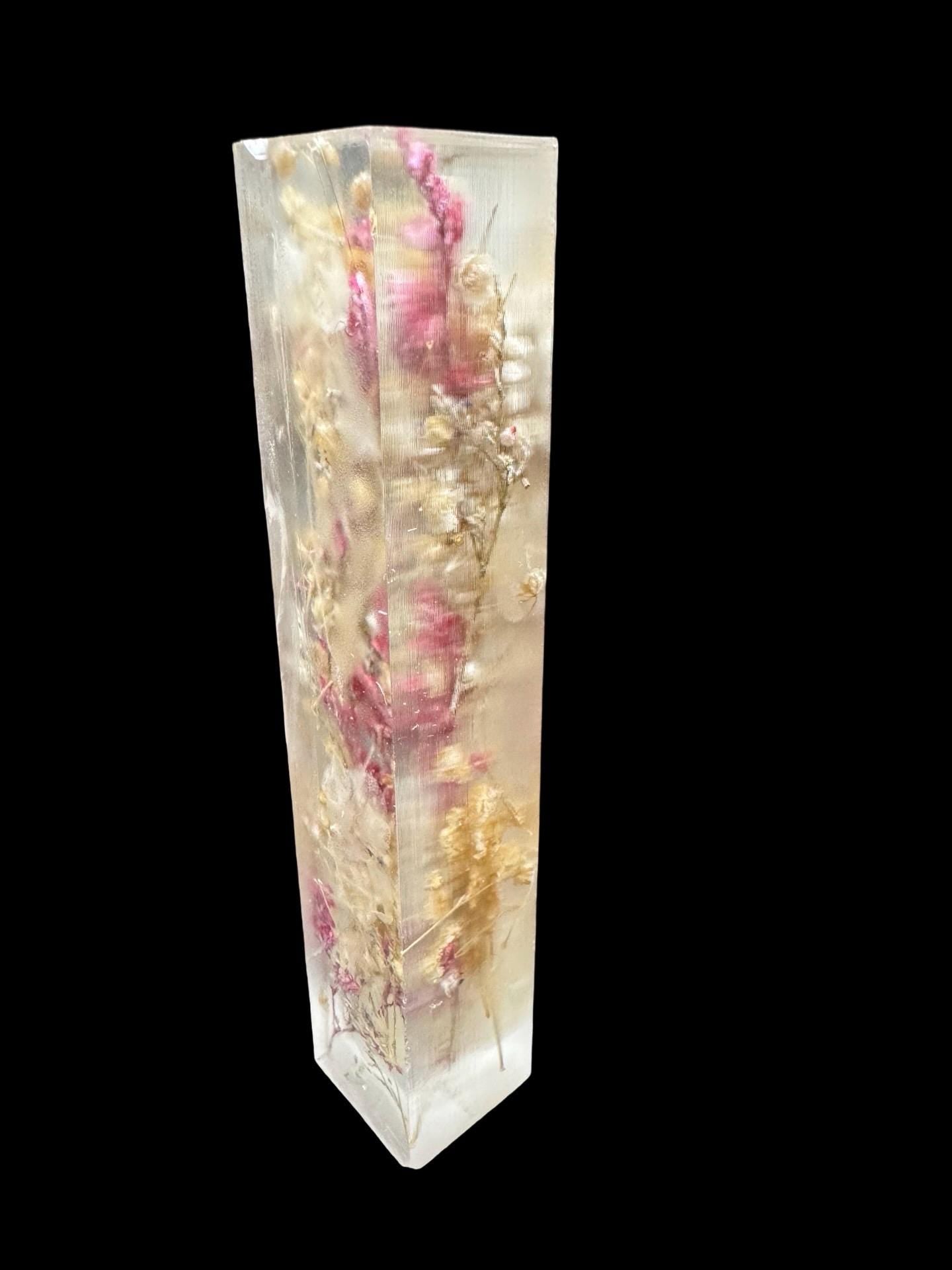 Dried Flowers Pen Turning Blank, Alumilite Resin, Oversized, Blank 107