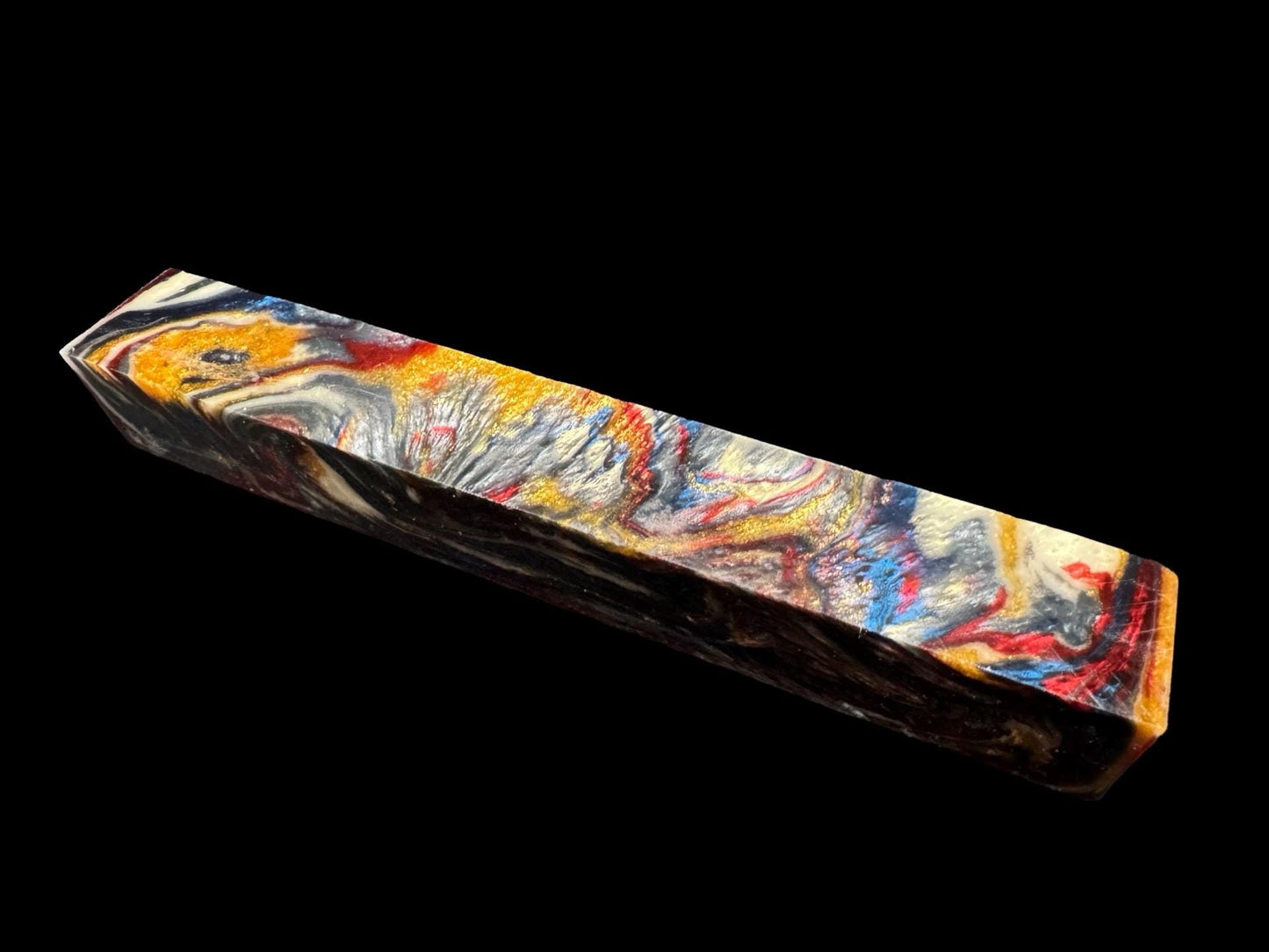 Pen Turning Blank, Alumilite Resin, Aztec Warrior