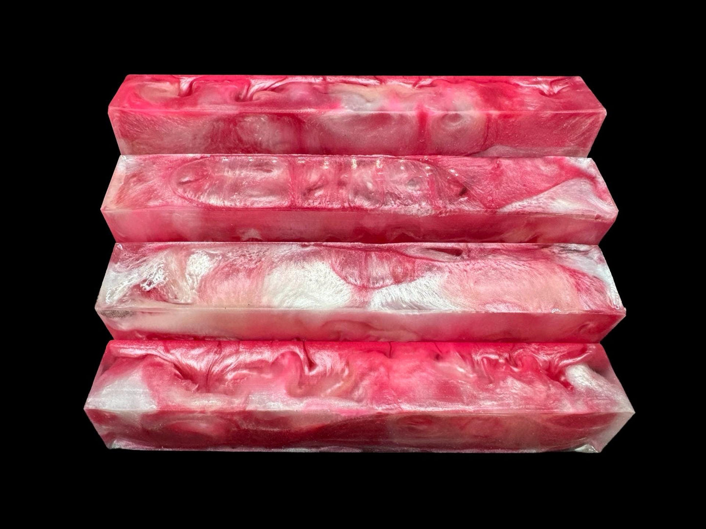 TRANSPARENT GLOW Pen Turning Blank, Alumilite Resin, Pink Mist
