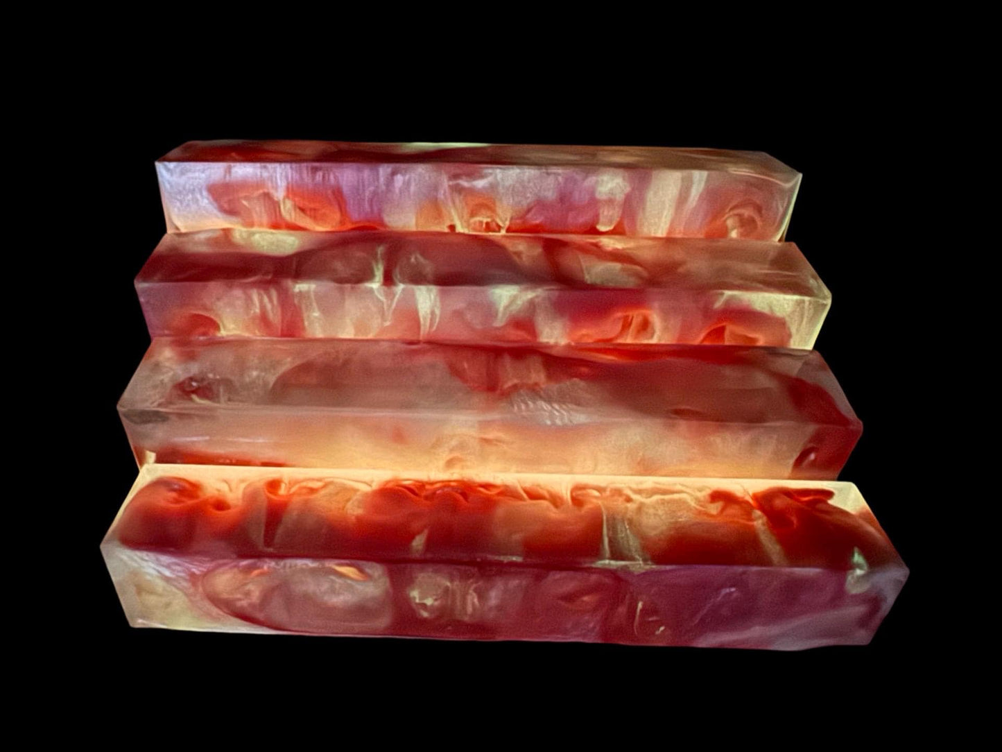 TRANSPARENT GLOW Pen Turning Blank, Alumilite Resin, Pink Mist