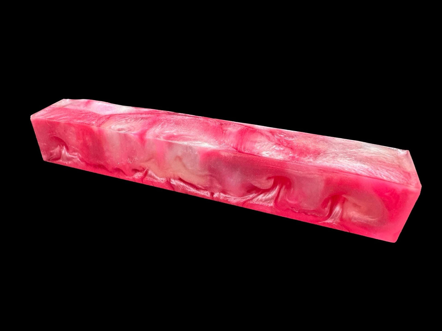 TRANSPARENT GLOW Pen Turning Blank, Alumilite Resin, Pink Mist