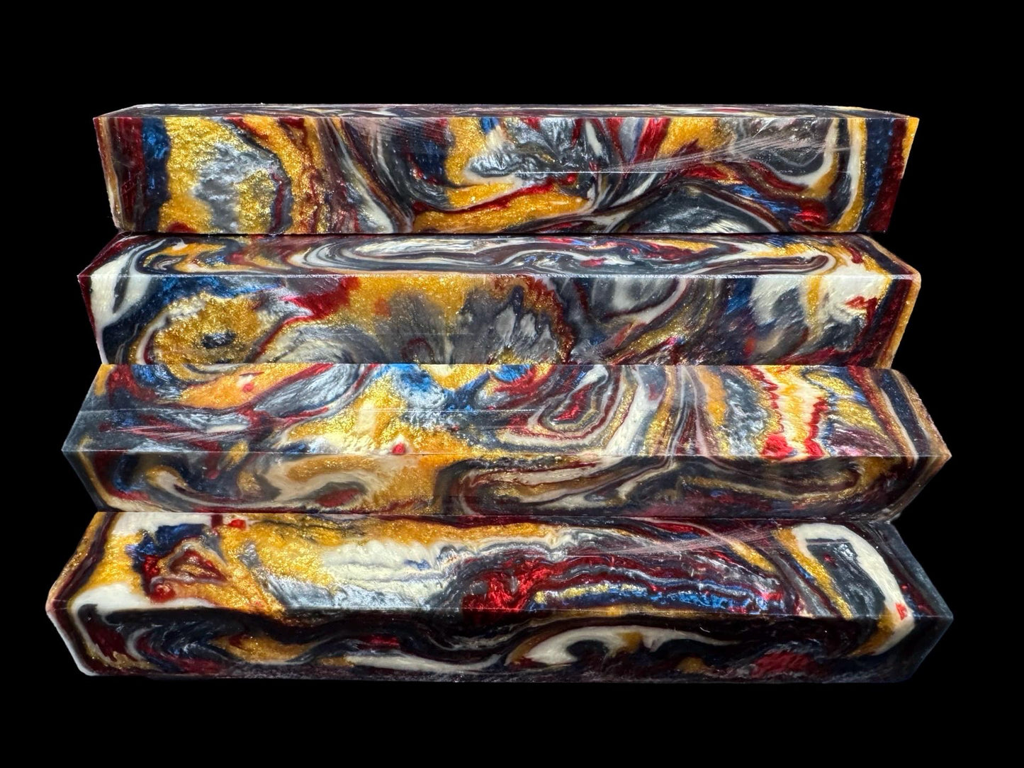 Pen Turning Blank, Alumilite Resin, Aztec Warrior