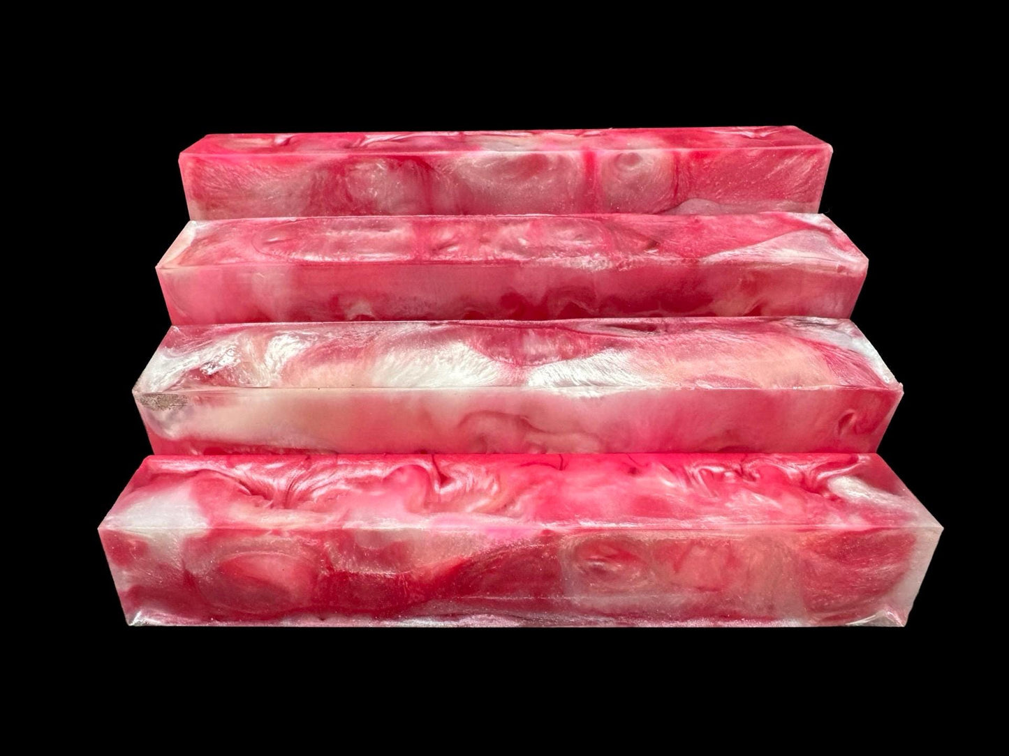 TRANSPARENT GLOW Pen Turning Blank, Alumilite Resin, Pink Mist