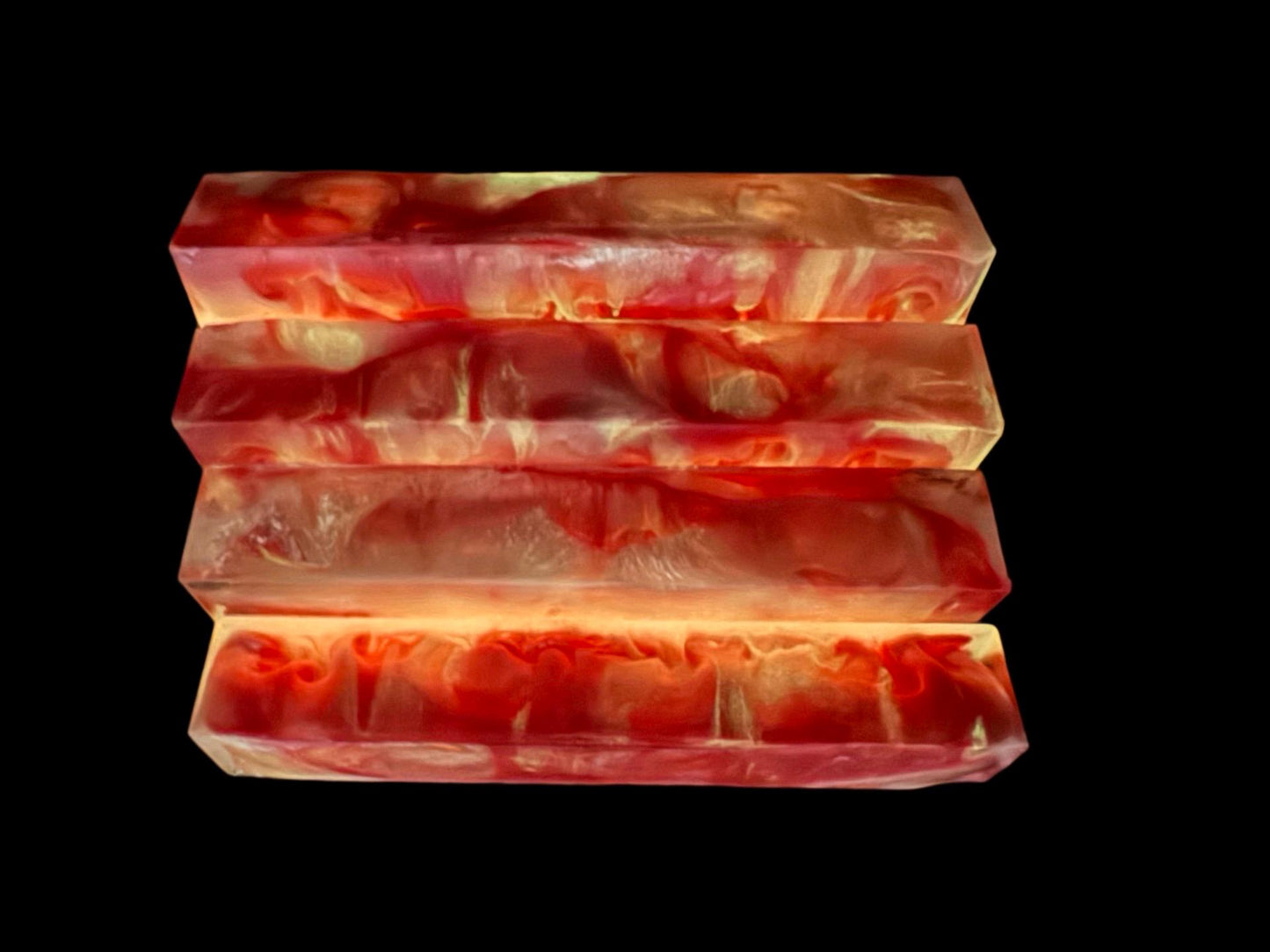 TRANSPARENT GLOW Pen Turning Blank, Alumilite Resin, Pink Mist