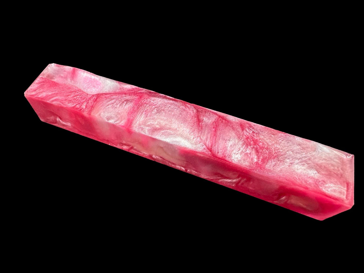 TRANSPARENT GLOW Pen Turning Blank, Alumilite Resin, Pink Mist